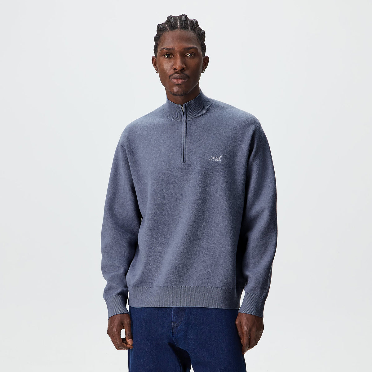 Kith Harmon Quarter Zip Mock Neck - Granite