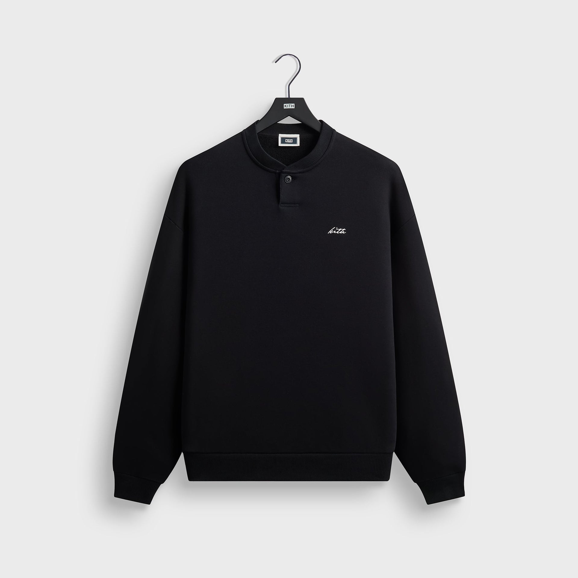 Kith Heavy Loop Henley Nelson Pullover - Black