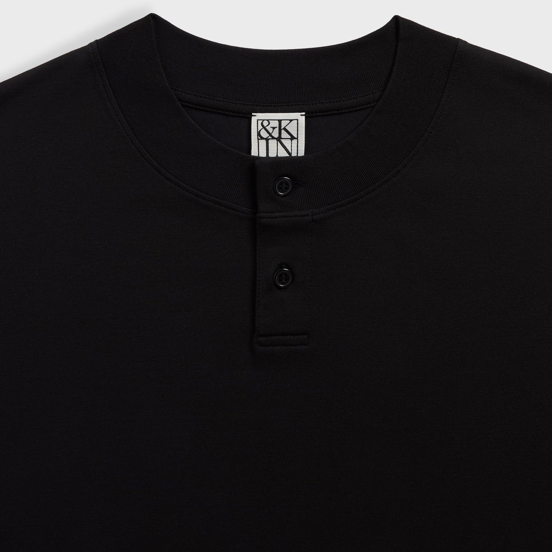 &Kin Albie Henley Tee - Black