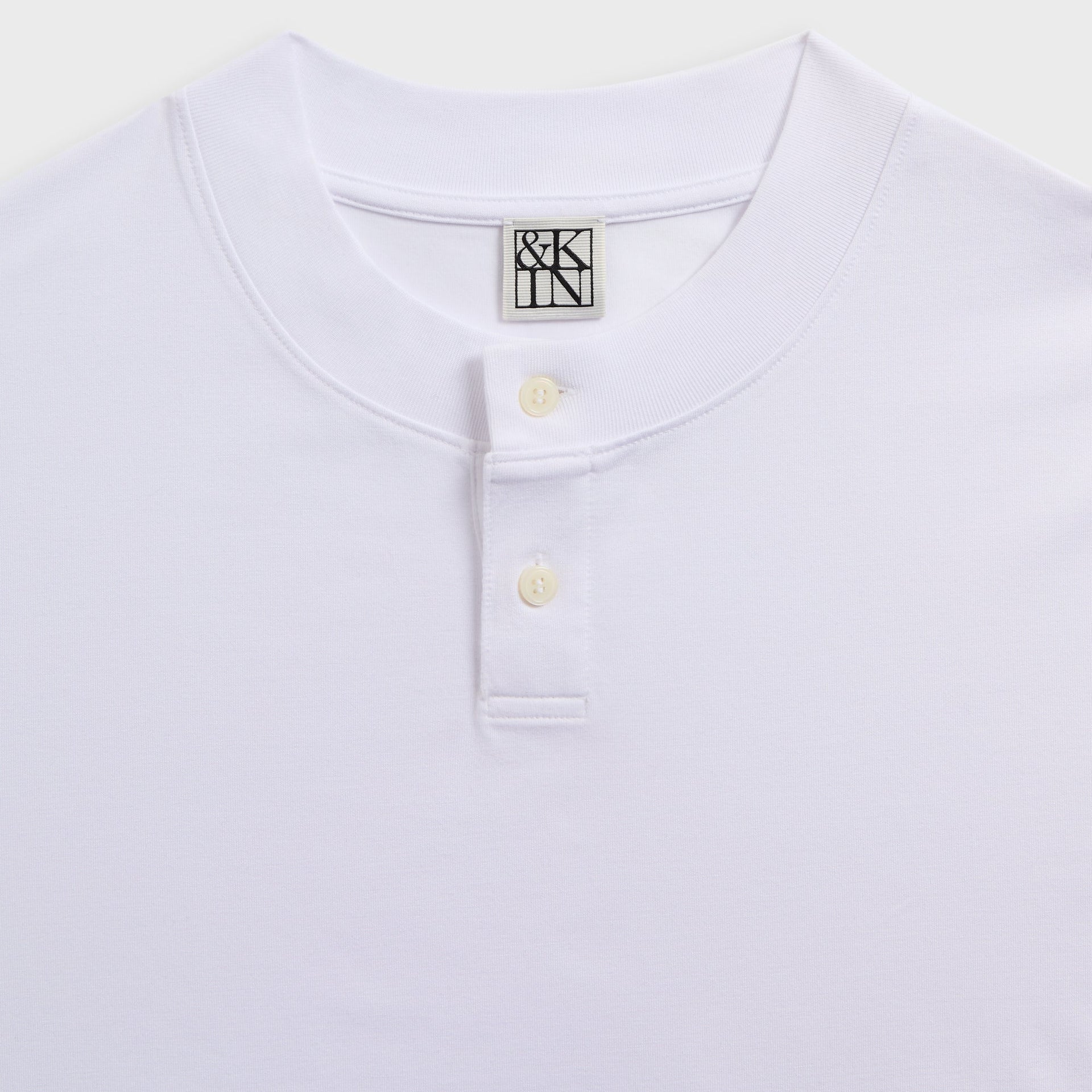 &Kin Albie Henley Tee - White - PH