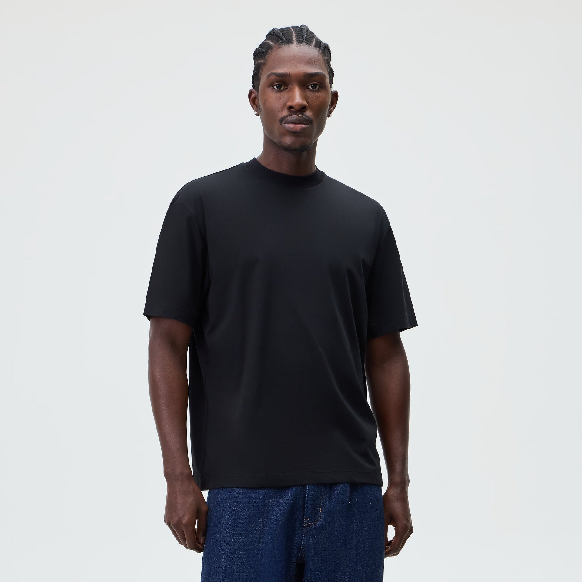 &Kin Mock Neck Albie Tee - Black