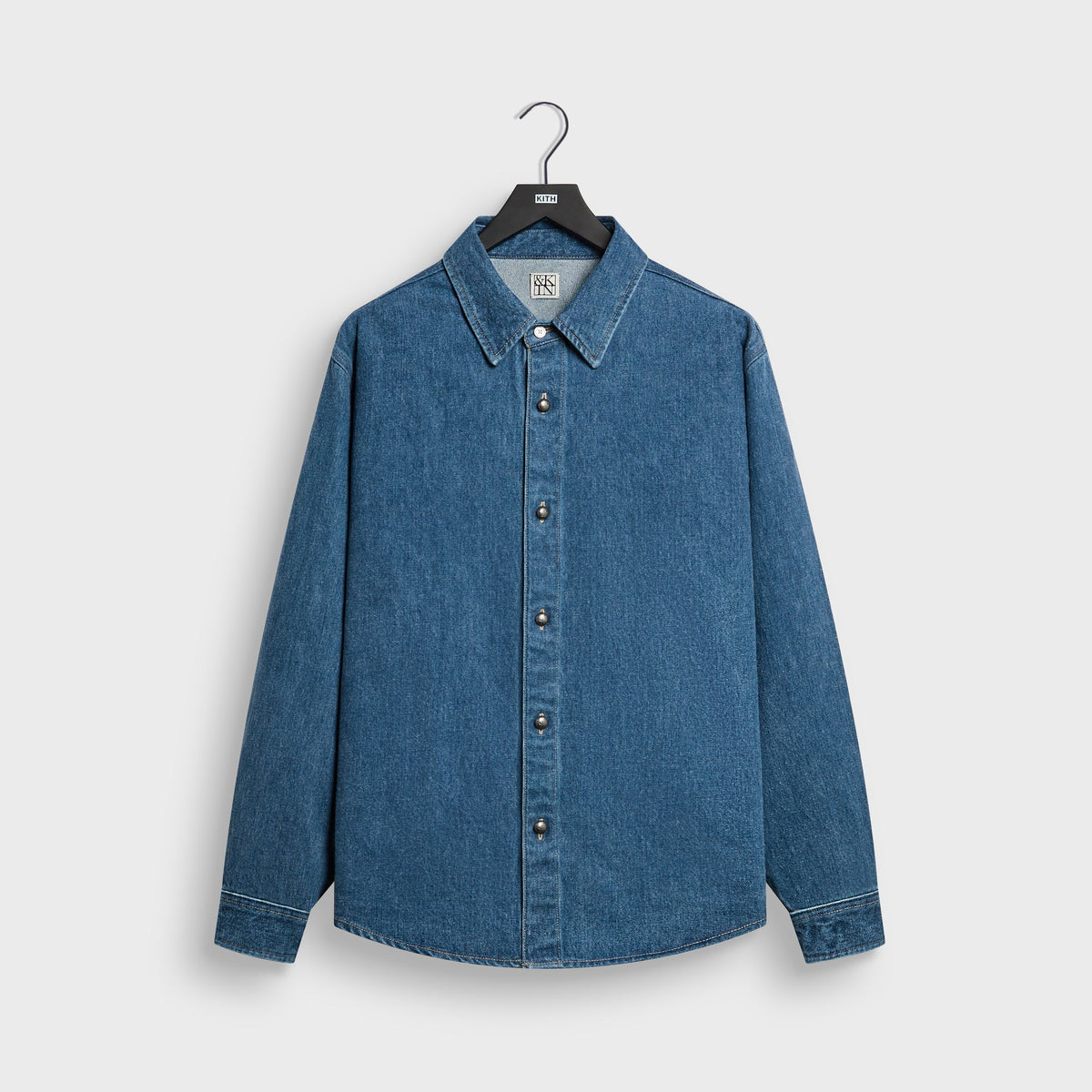 &Kin Brushed Denim Tomas Buttondown - Mid Indigo - PH
