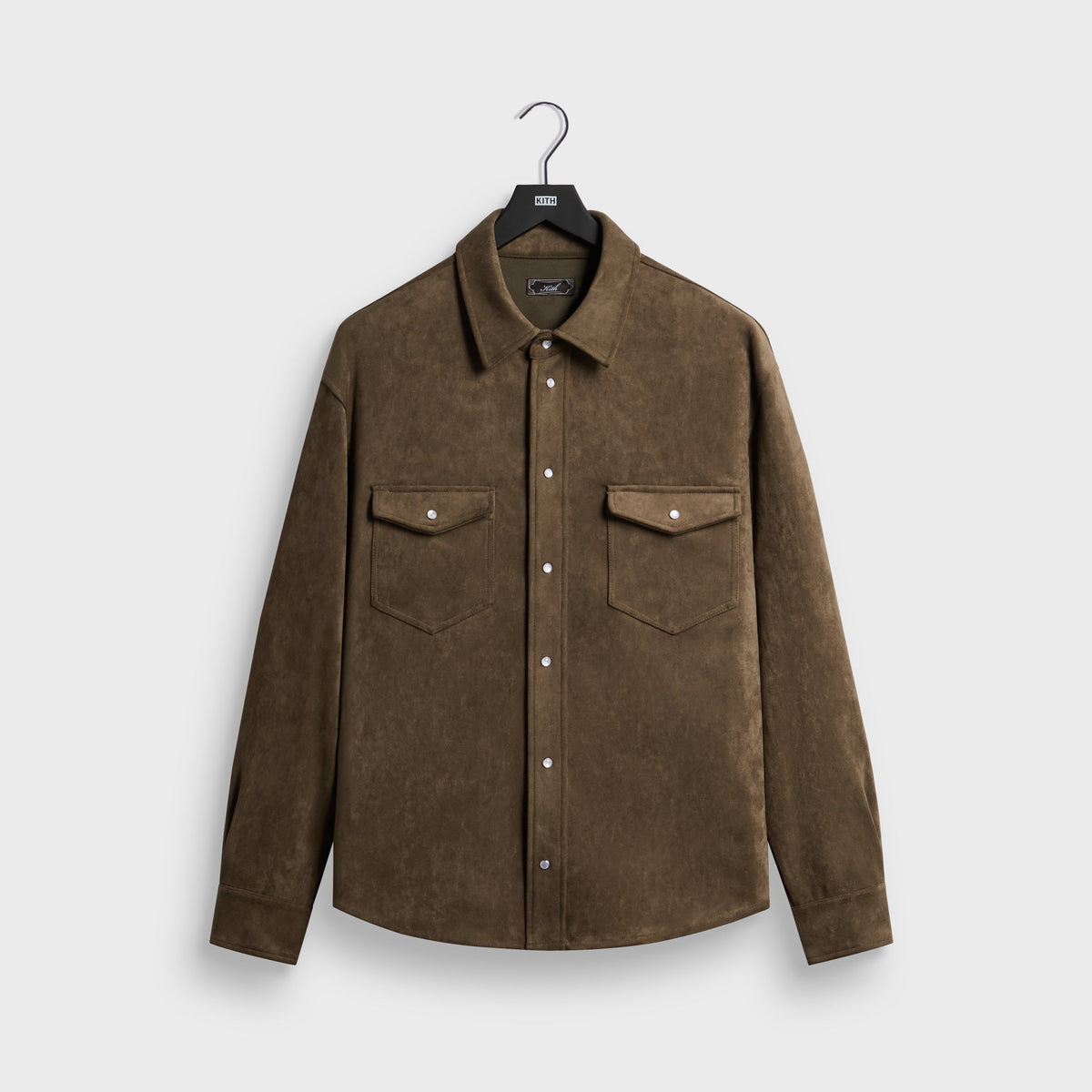 Kith Brushed Microsuede Long Sleeve Warwick Shirt - Armadillo - PH