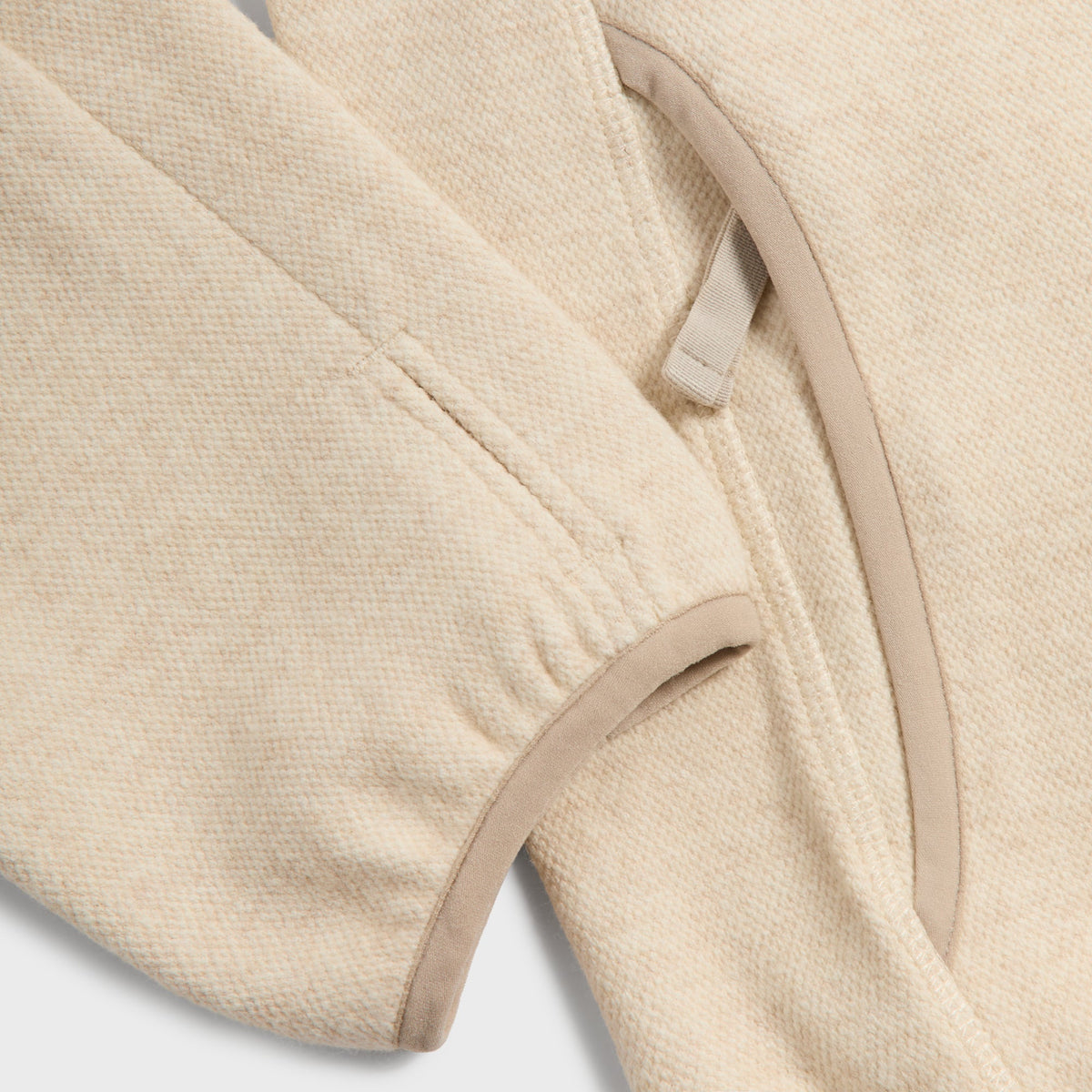 &Kin Cotton Cashmere Pique Calix Full Zip Jacket - Heather Oatmeal - PH