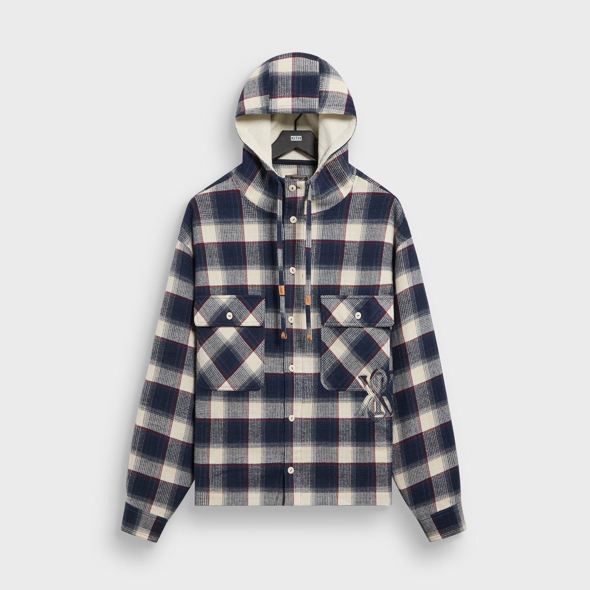 Kith Waffle Plaid Henson Hooded Buttondown - Sandrift - PH