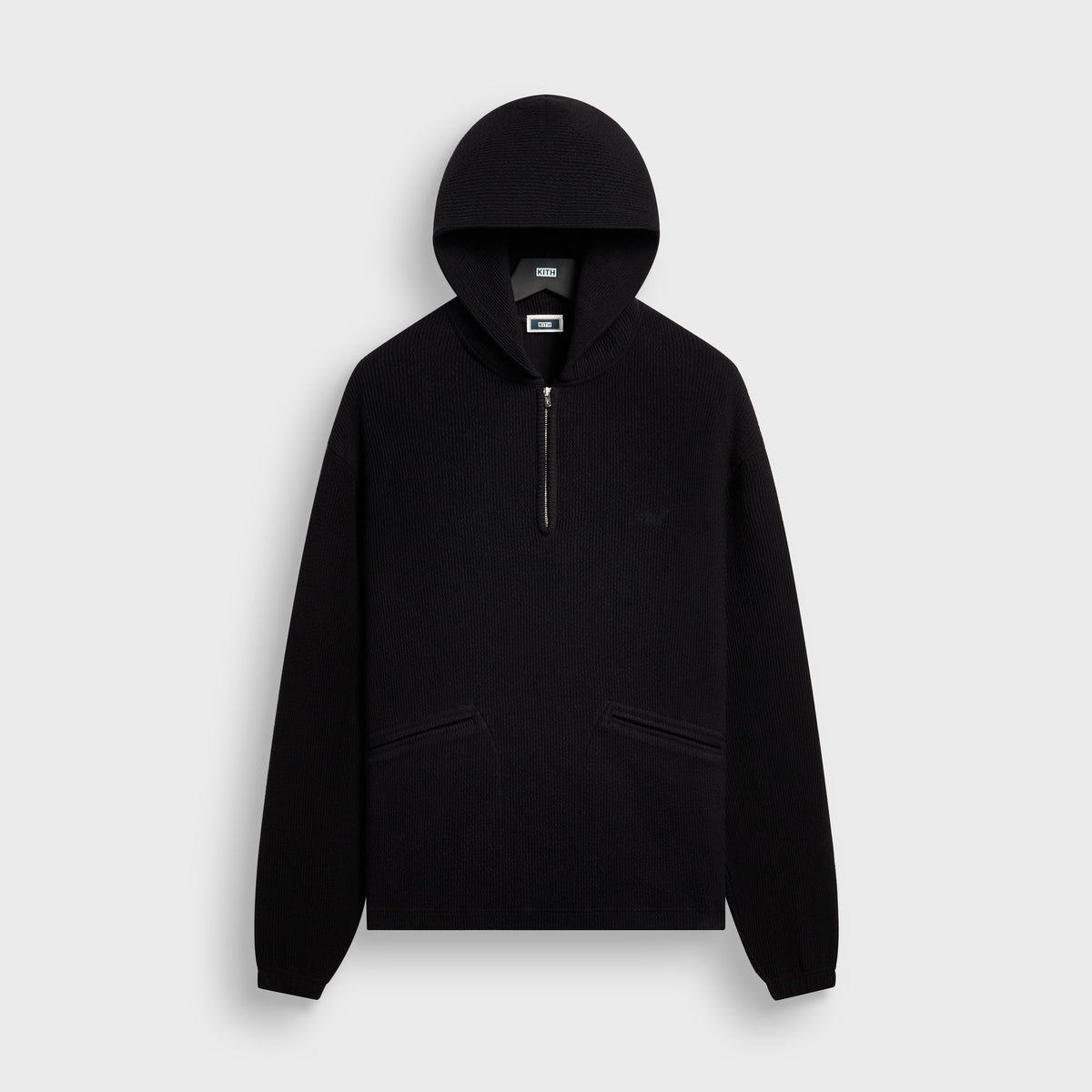 Kith Heavy Crepe Wilder Quarter Zip Hoodie - Black - PH