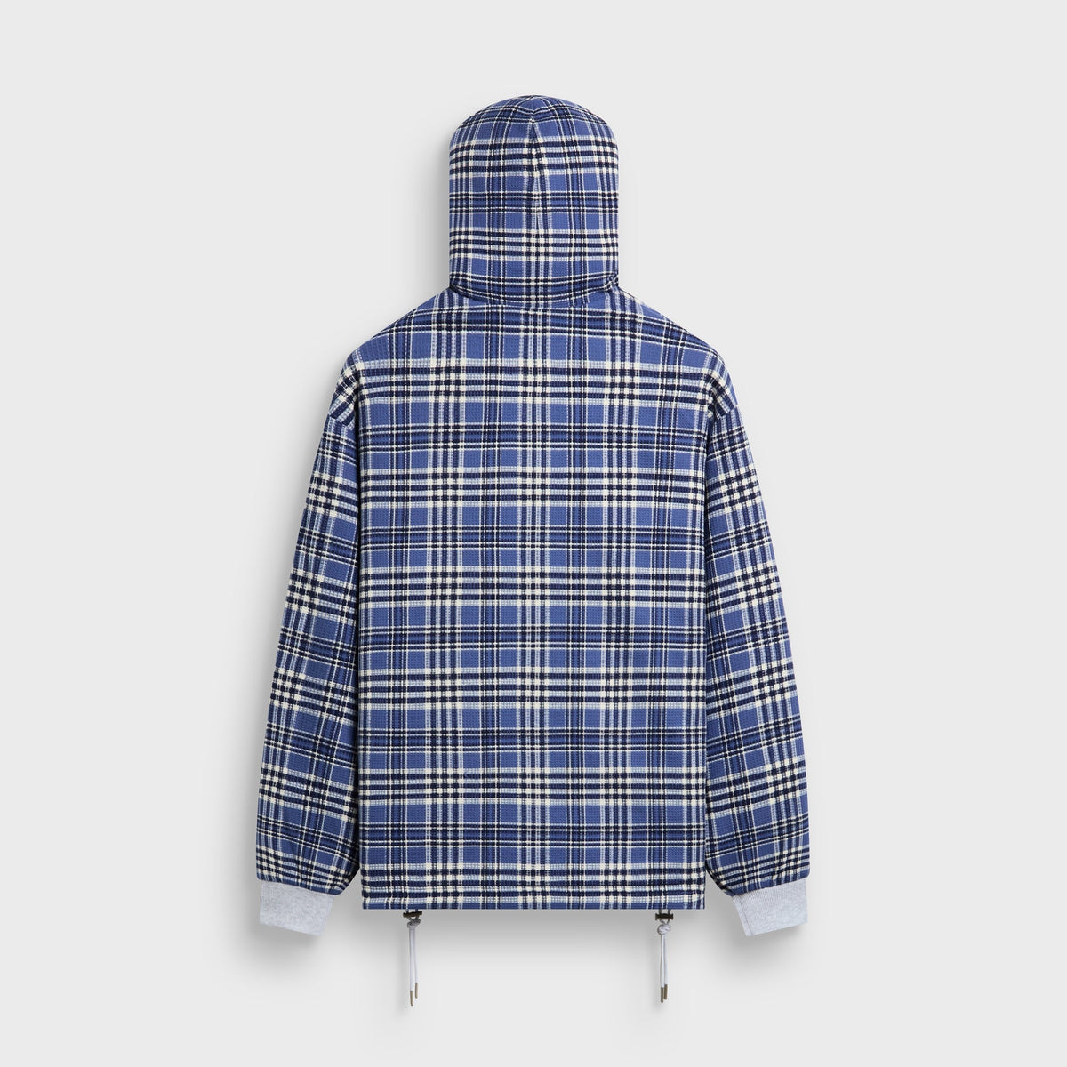 Kith Reversible Waffle Plaid Khenny Zip-Up Hoodie - Light Heather Grey - PH