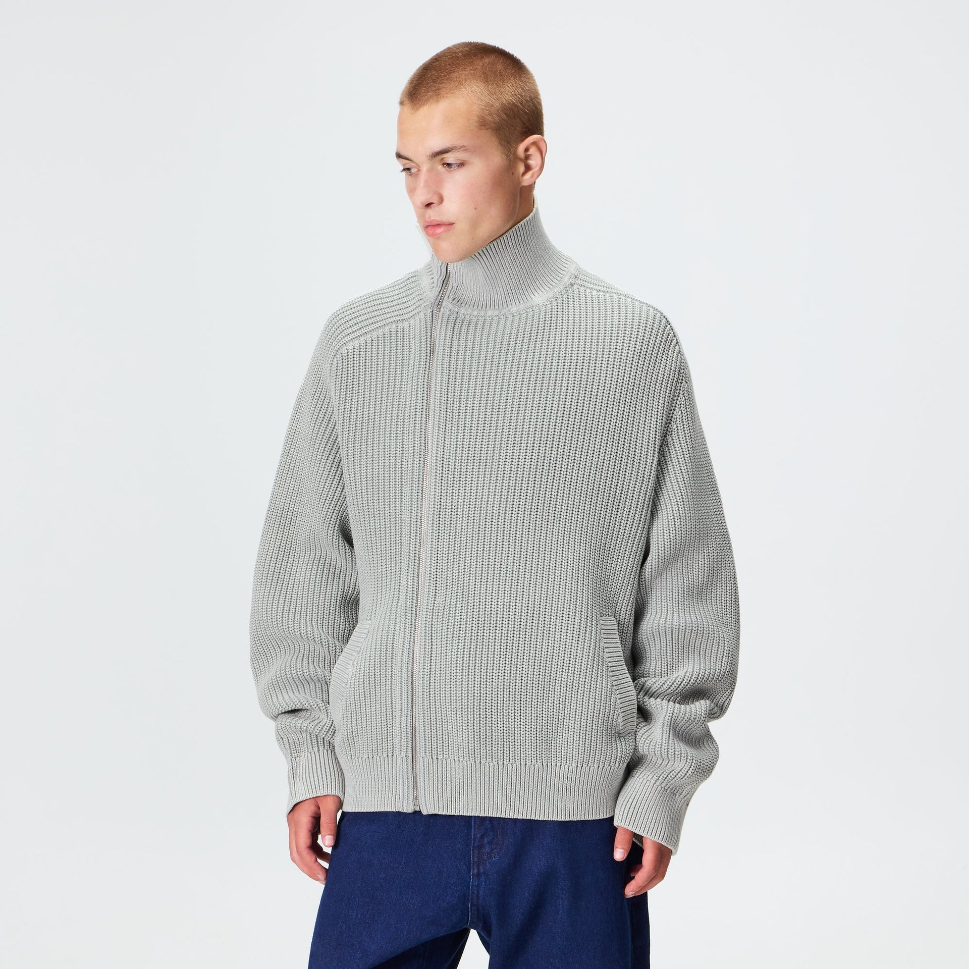 Kith Marlon Full Zip Sweater - Mist - PH