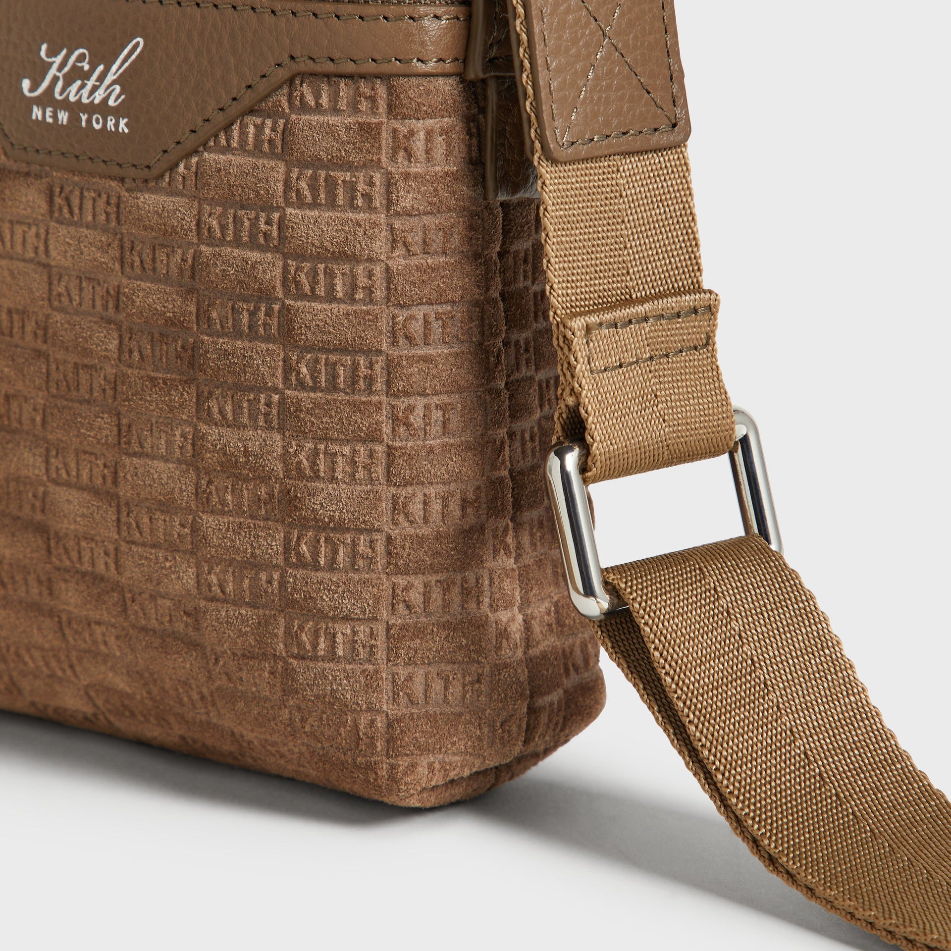 Kith Monogram Suede Drawstring Pouch - Java