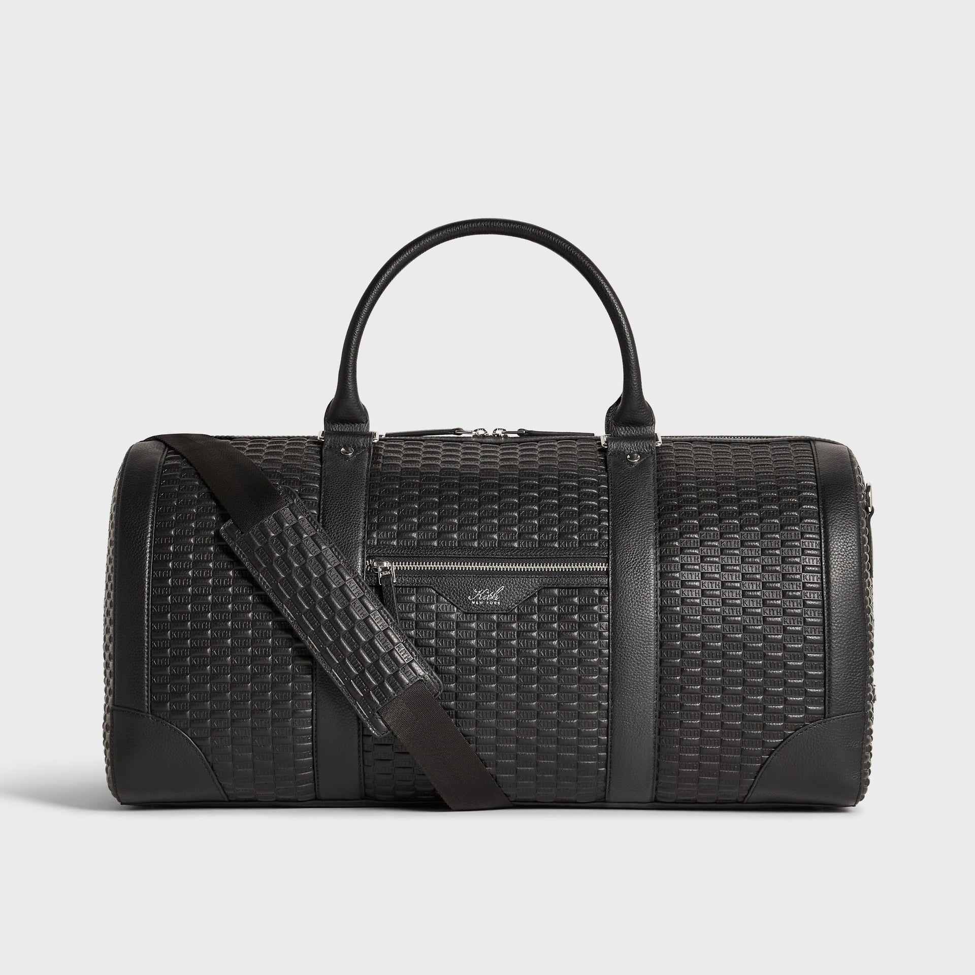 Kith Monogram Tumbled Leather Traveler K55 Duffle Bag - Black