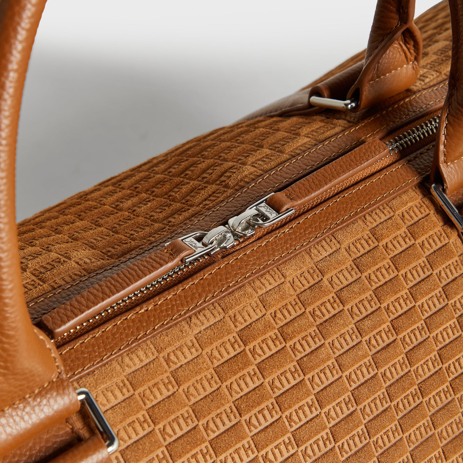 Kith Monogram Suede Traveler K55 Duffle Bag - Argil