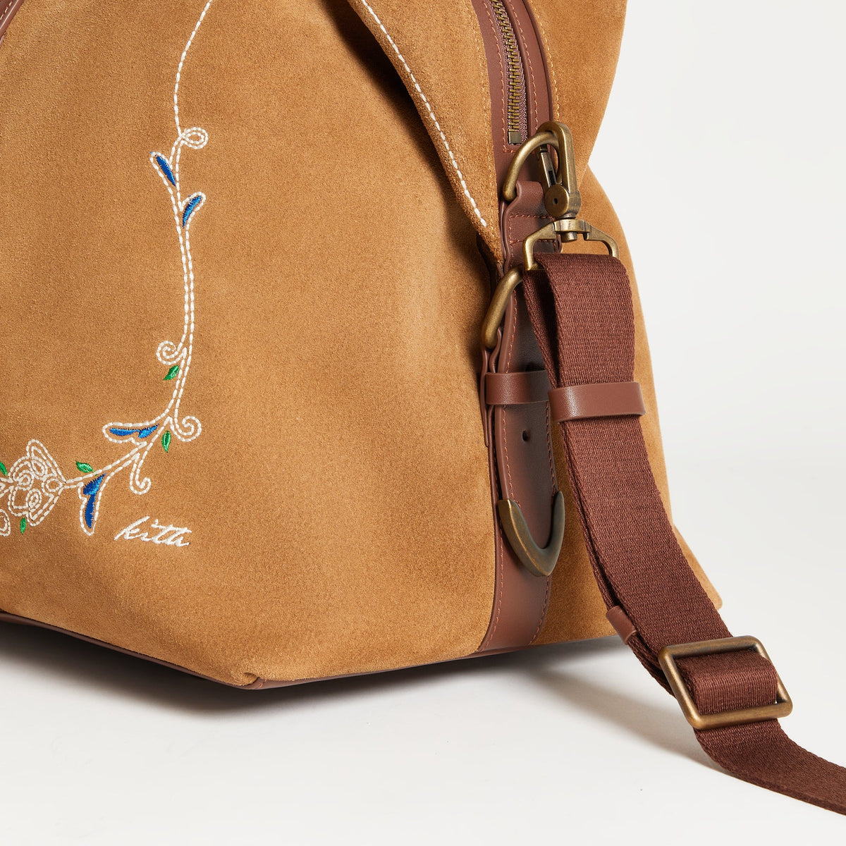 Kith Duffle Suede Leather Bag - Snuff