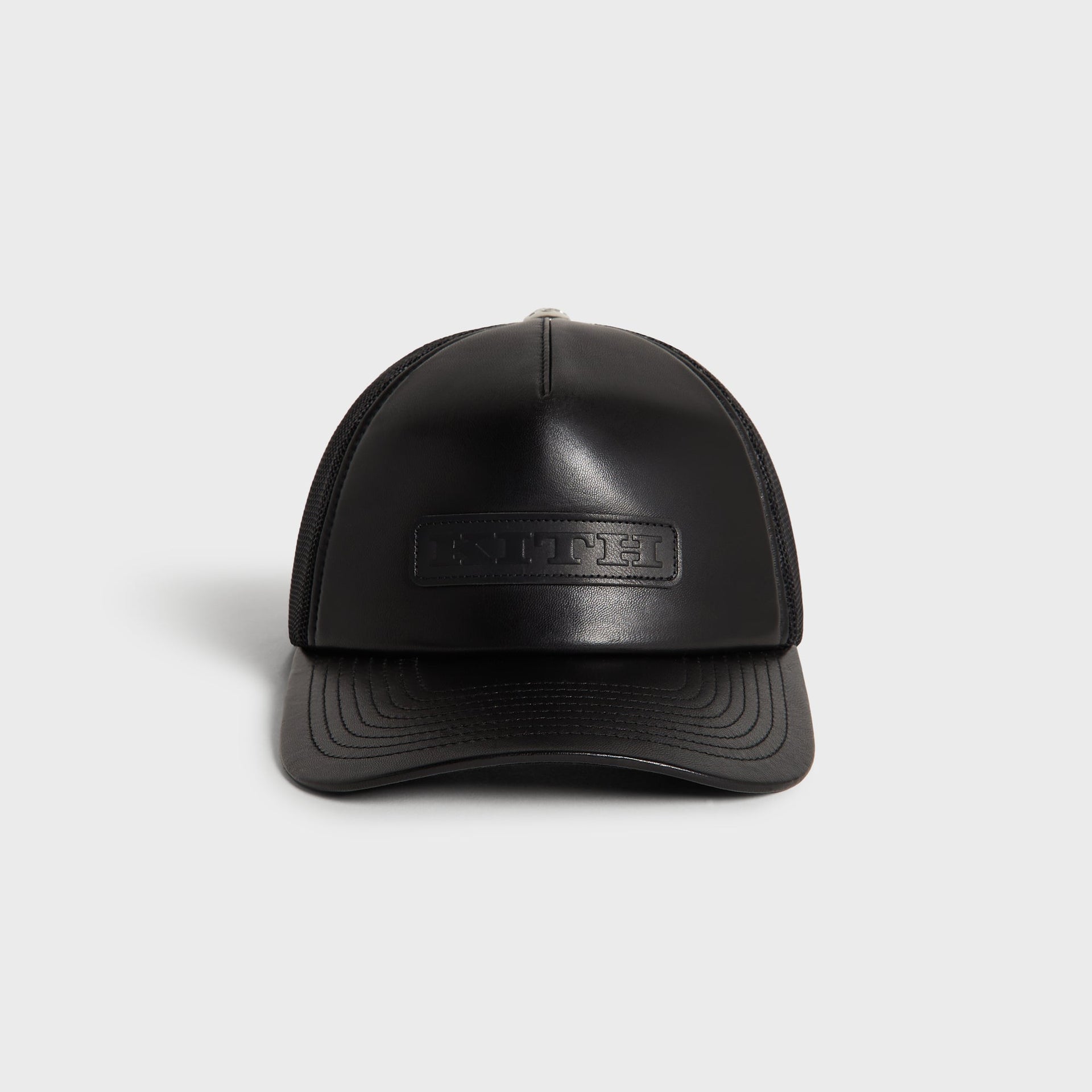 Kith Smooth Leather Nolan Trucker Hat - Black