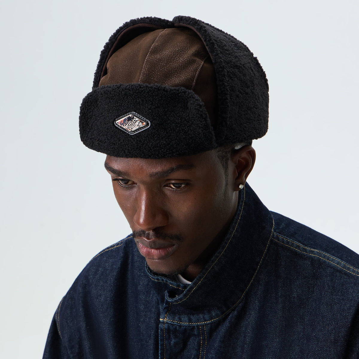 Kith Sherpa Lined Velvet Patina Trapper Hat - Kindling
