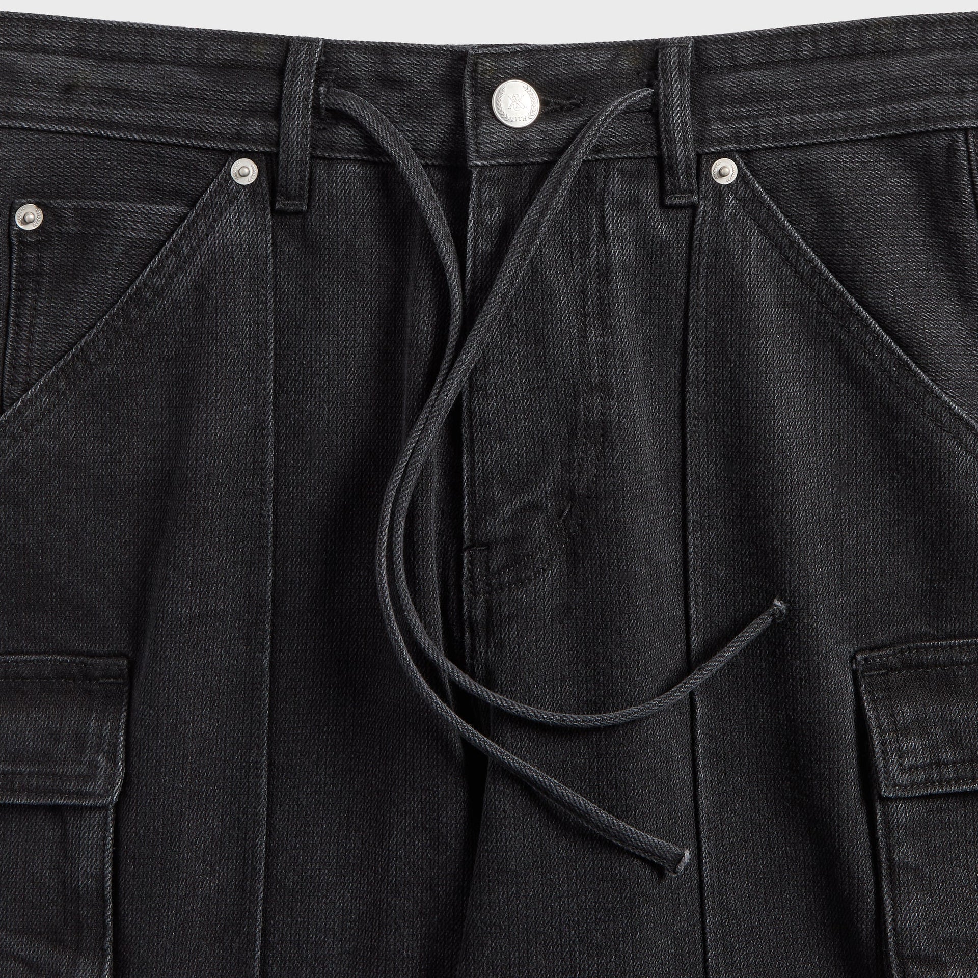 Kith Herringbone Denim Zane Cargo Pant - Black - PH