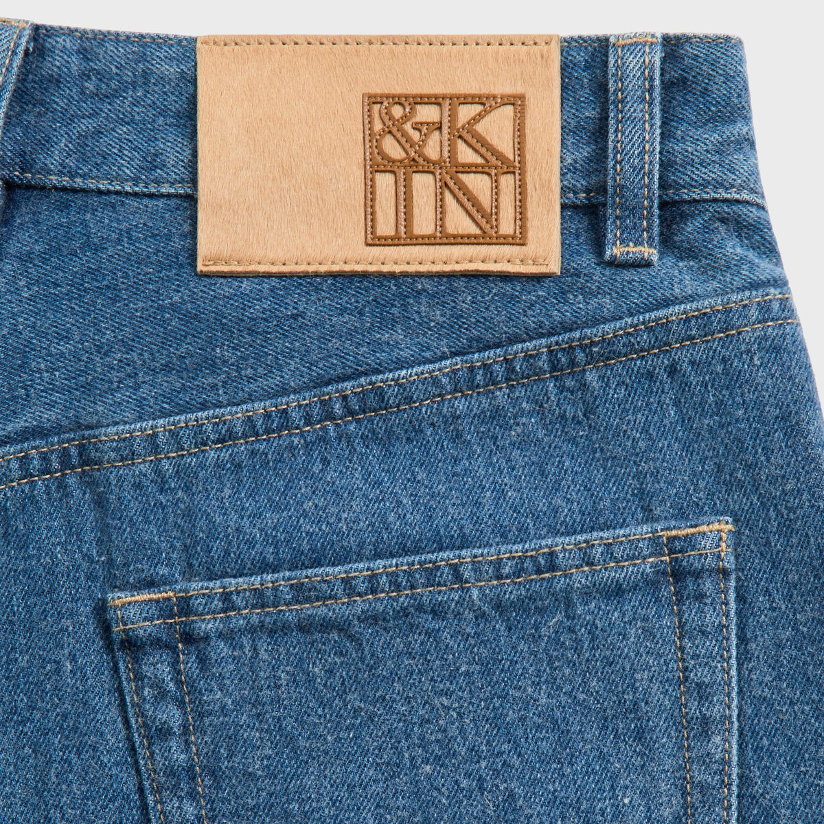 &Kin Brushed Denim Galen Jean - Mid Indigo - PH