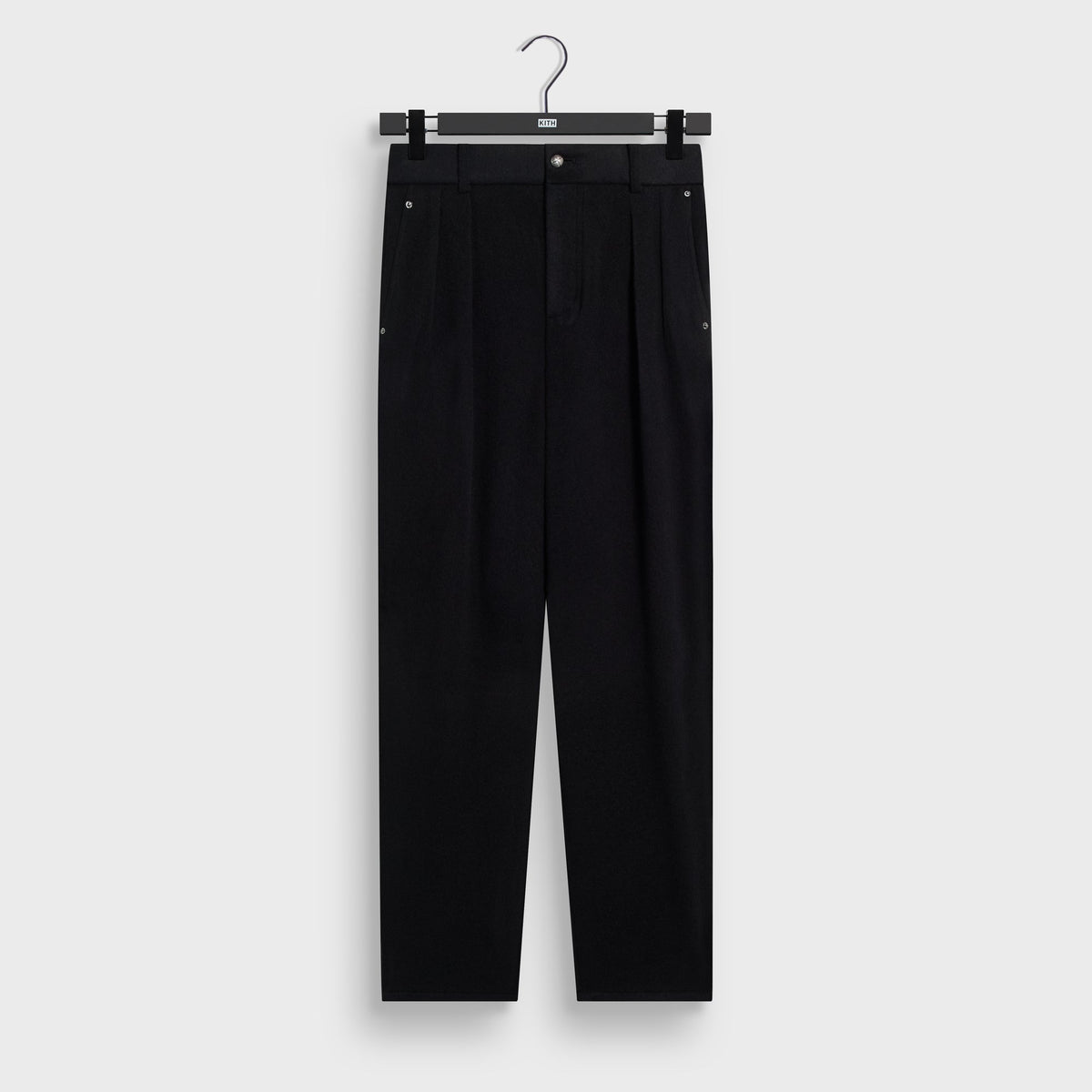 &Kin Wool Cashmere Brett Pleated Trouser - Black - PH