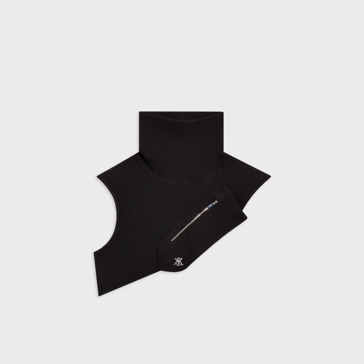 Kith Soft Rib Knit Crossbody Neck Warmer - Black