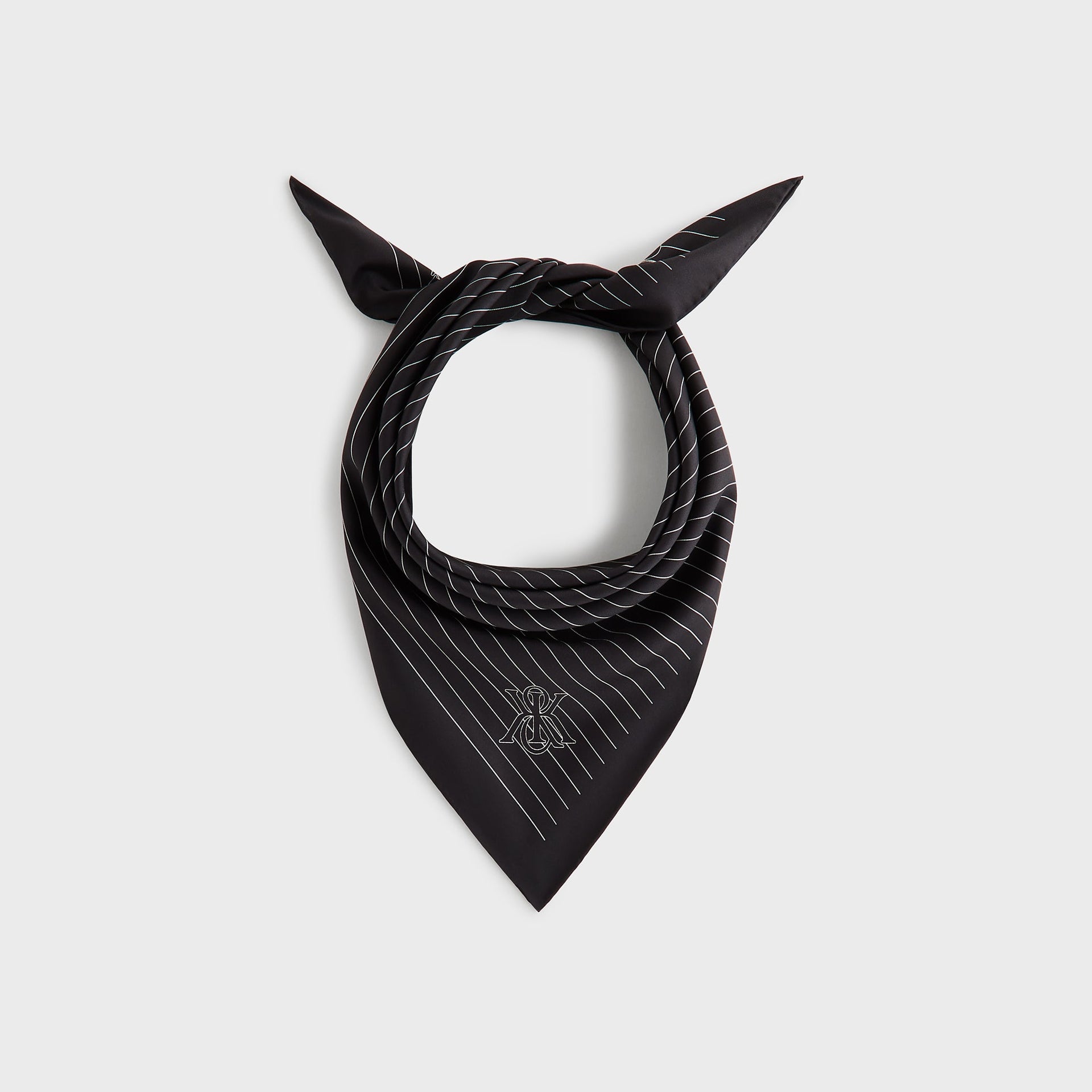 Kith Printed Silk Scarf - Black