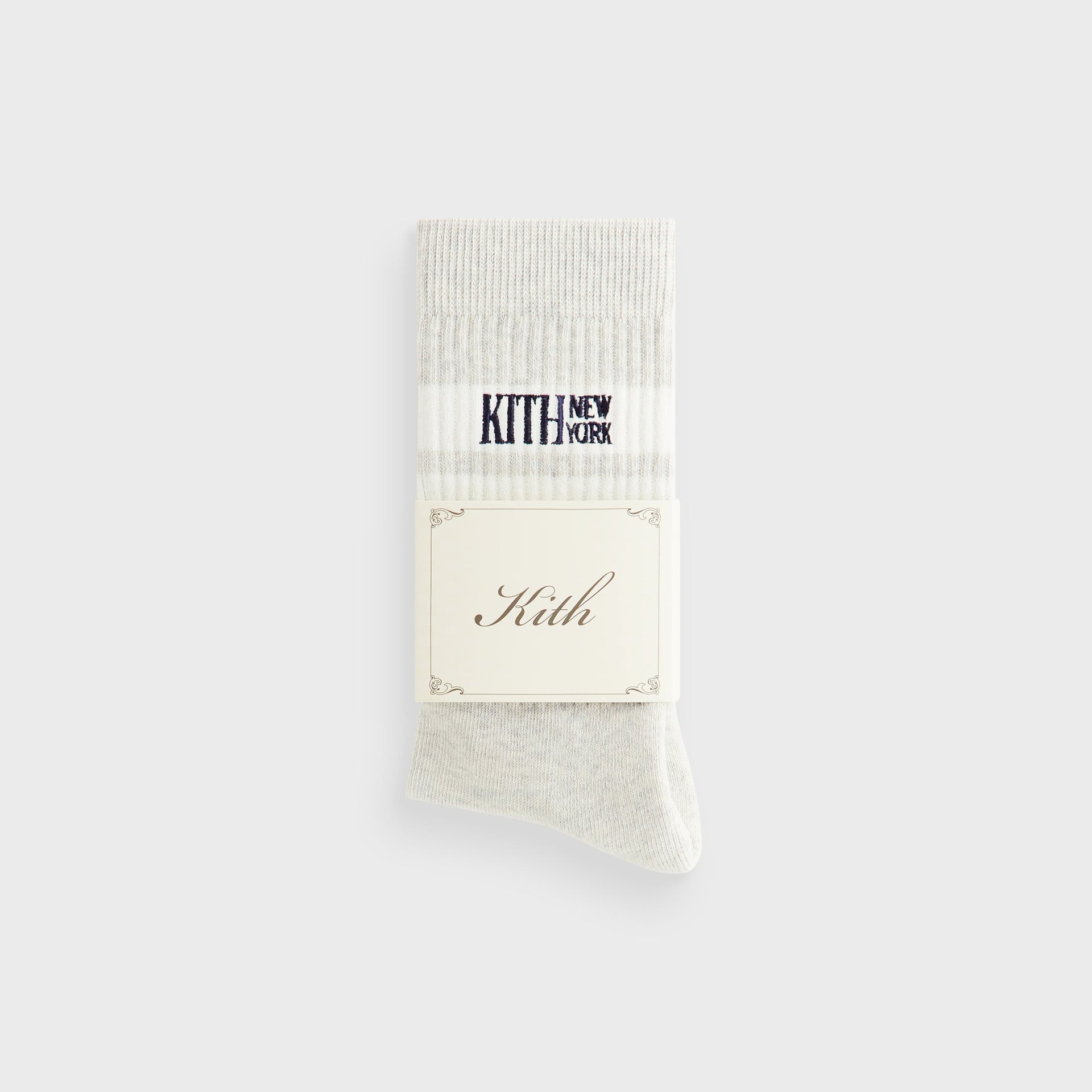 Kith Calf Stripe Socks - Heather Grey