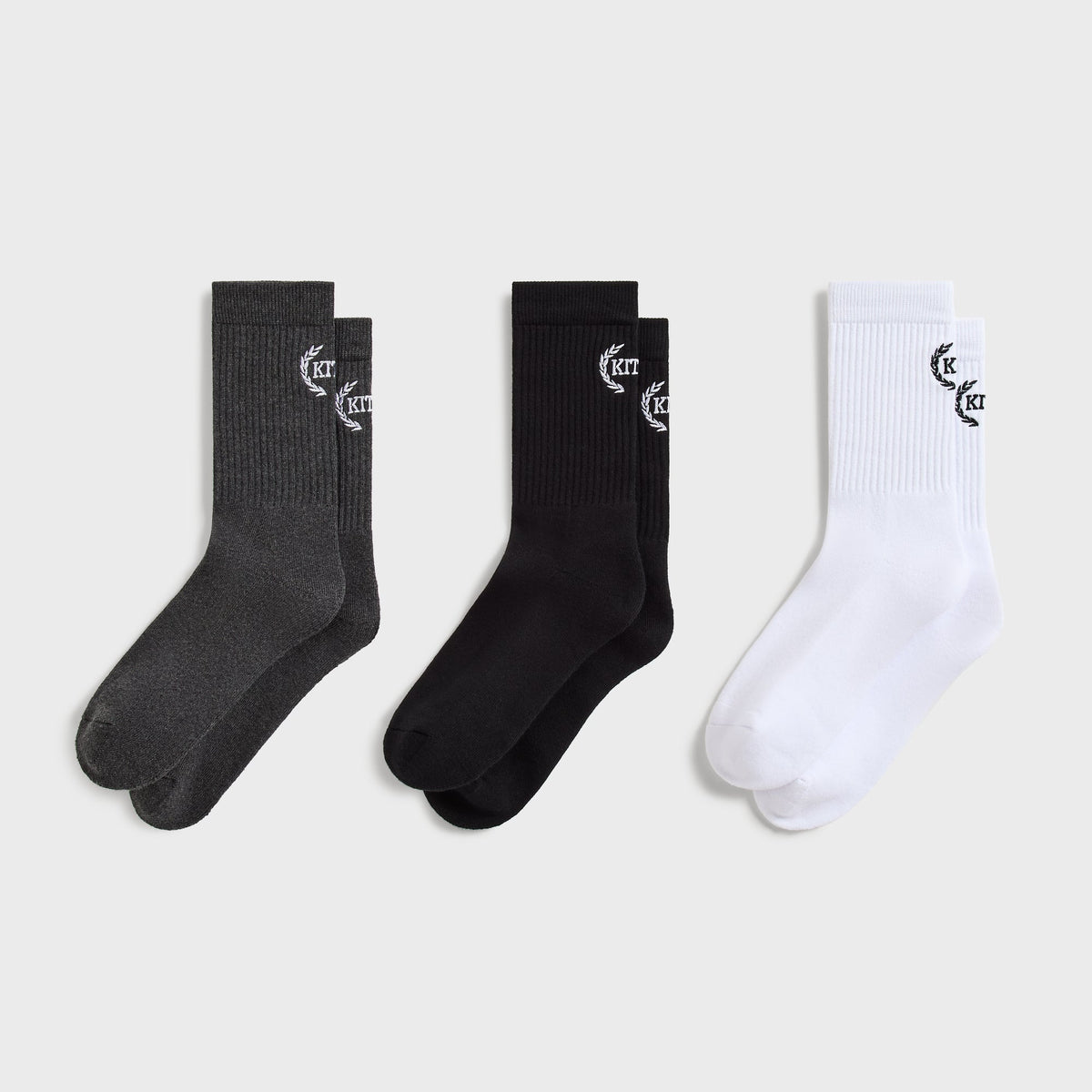 Kith Arch Laurel 3-Pack Cotton Crew Socks - Multi
