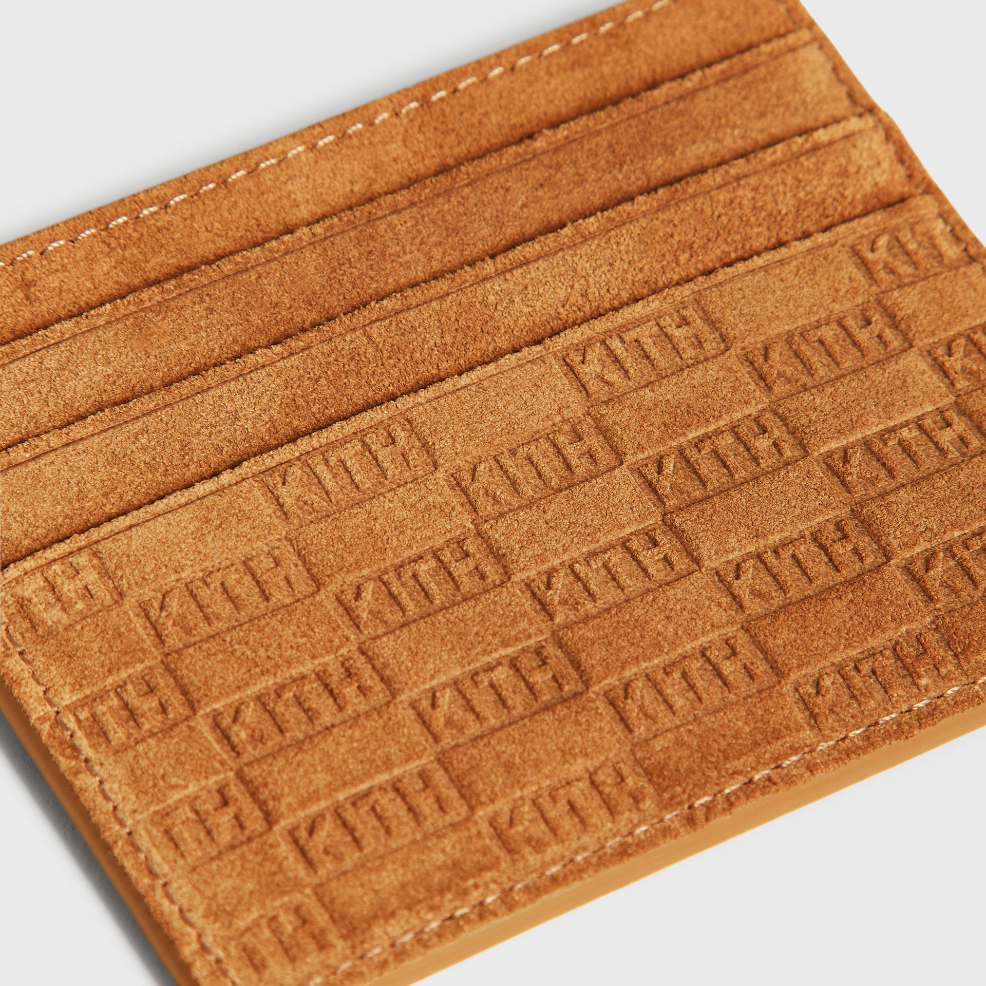 Kith Monogram Suede Cardholder - Argil