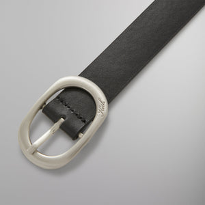 Kith Round Buckle Leather Belt - Black