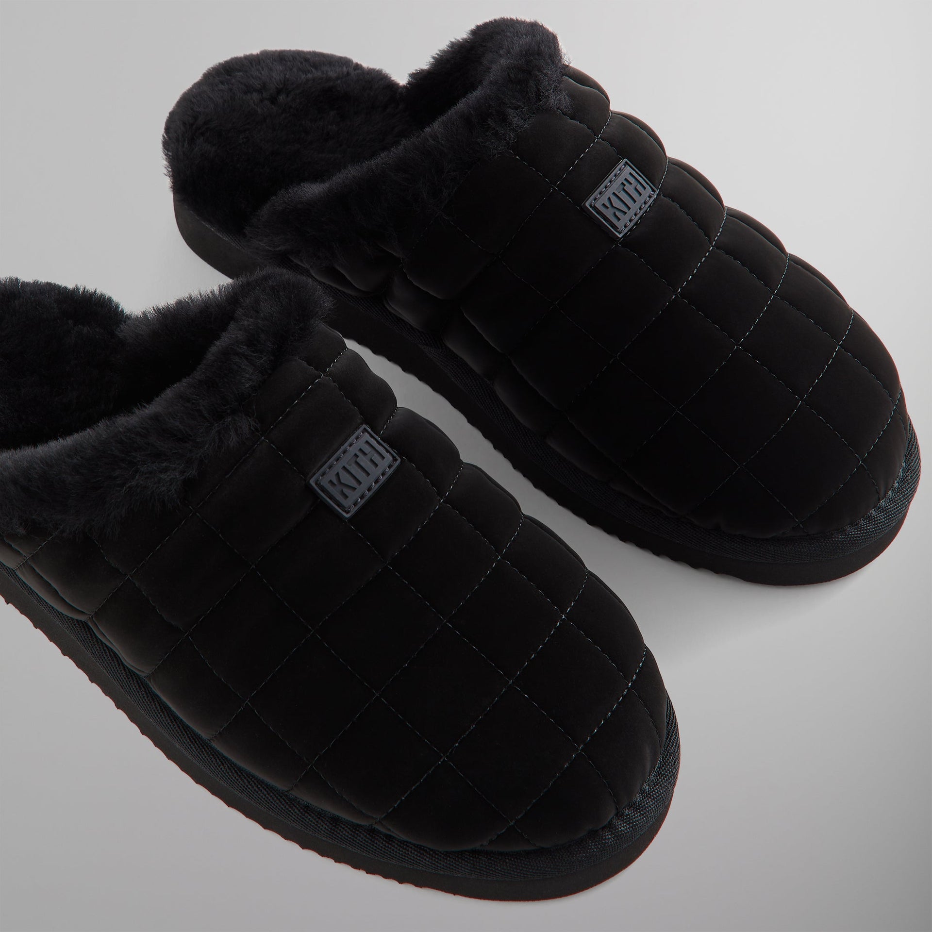 Kith Puffed Logo Slippers - Black