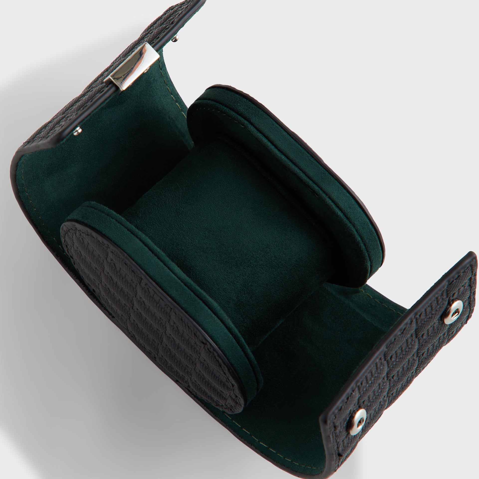 Kithmas Monogram Saffiano Leather Single Watch Roll - Black PH