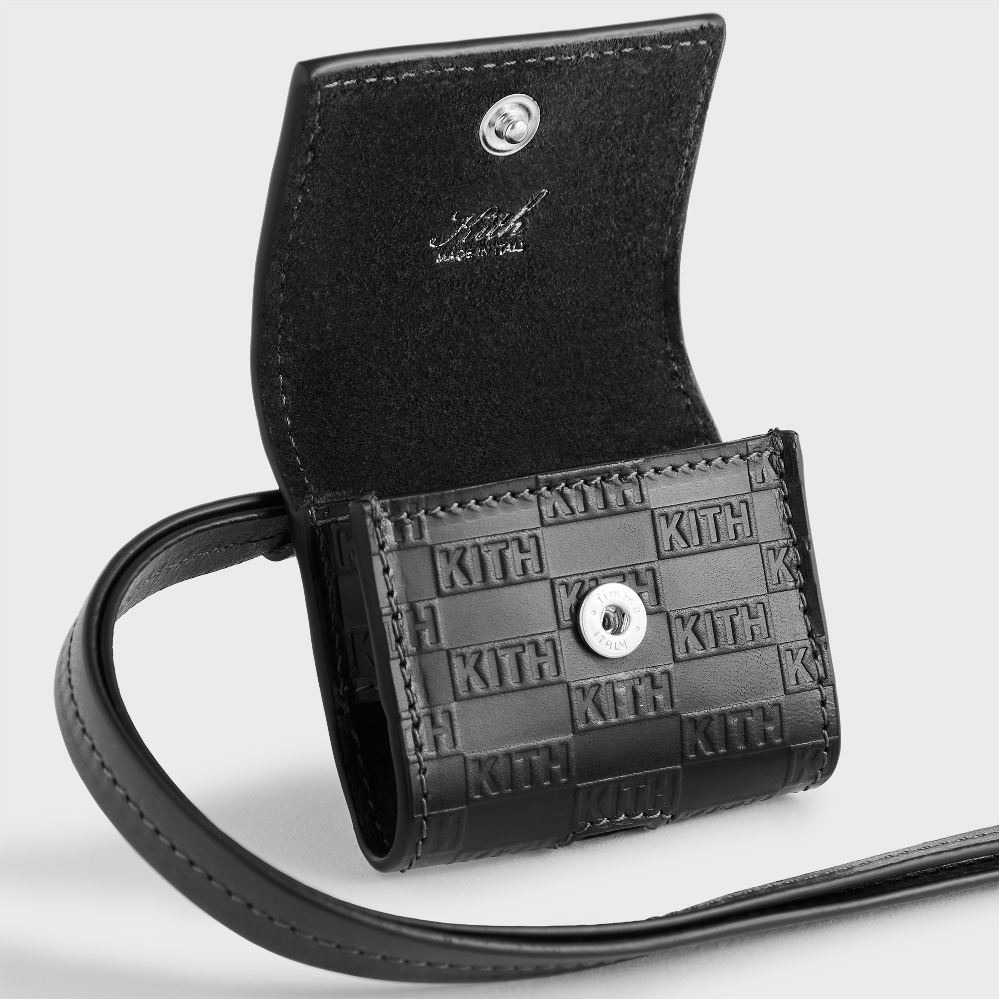 KITH ブラックレザー ケース　モノグラム　kith monogram Kith Monogram Zipper Pouch - Black – Kith Canada