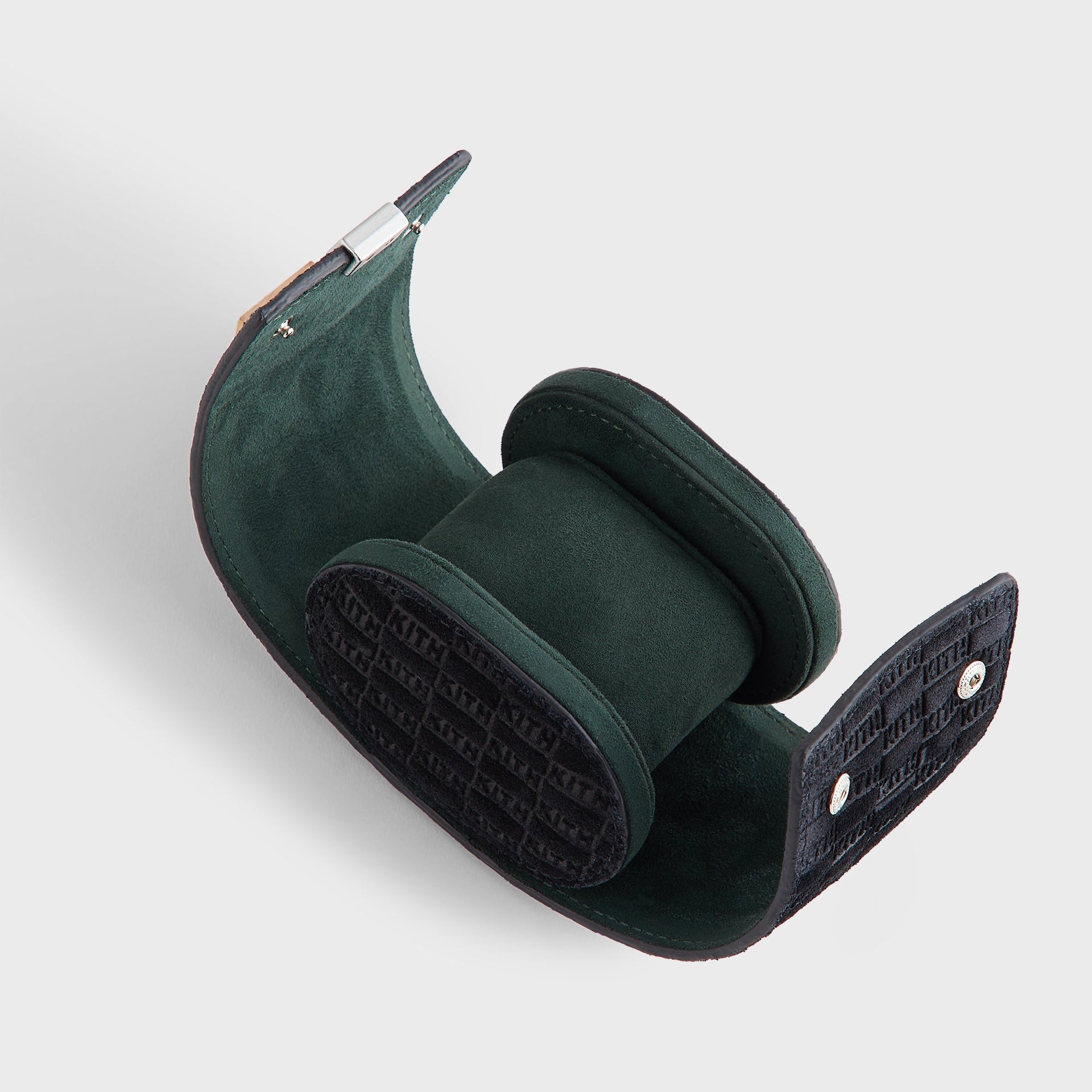 Kithmas Monogram Suede Leather Single Watch Roll - Black