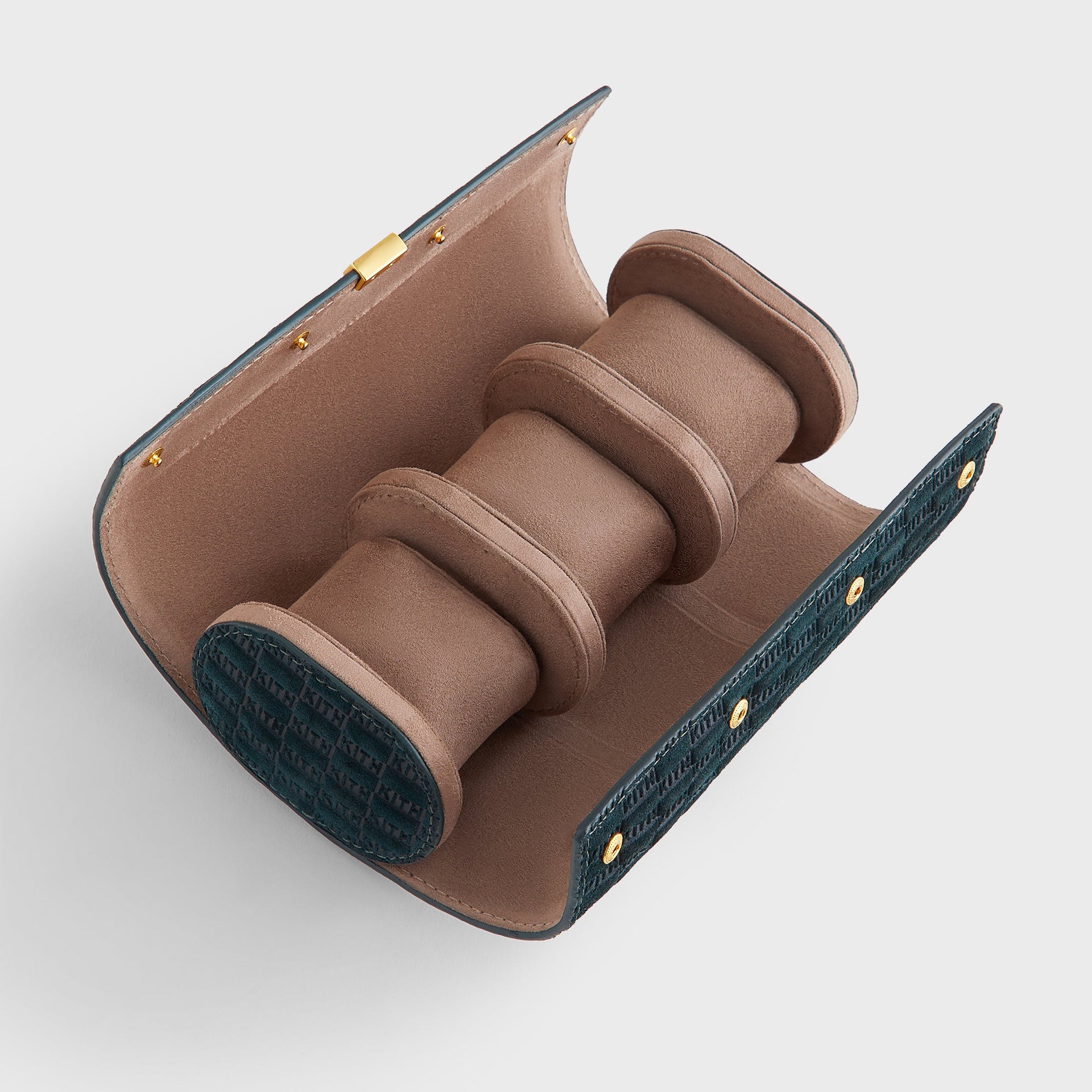 Kithmas Monogram Suede Leather 3-Watch Roll - Stadium