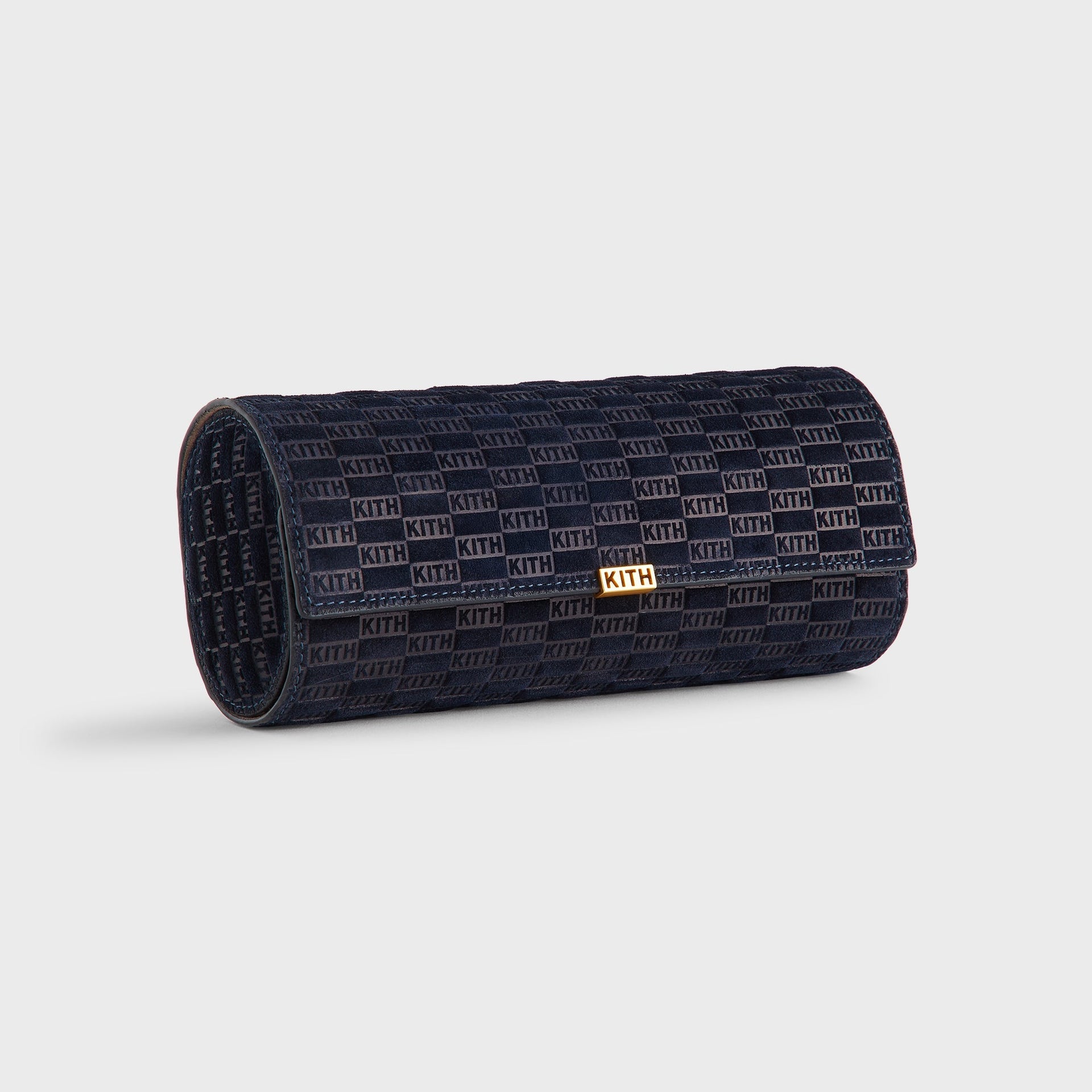 Kithmas Monogram Suede Leather 3-Watch Roll - Ink - PH