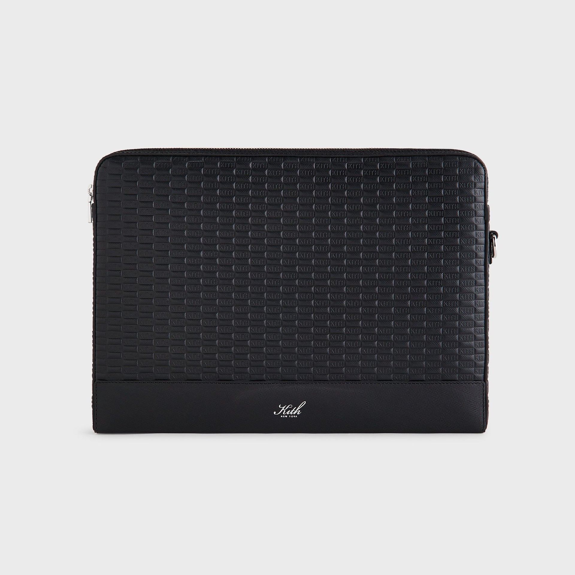 Kith Monogram Leather 15" Laptop Case - Black