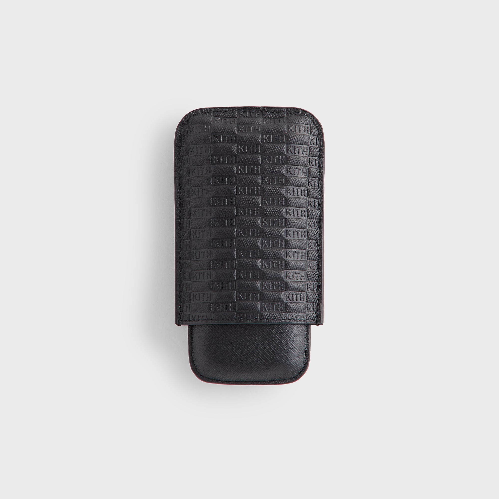 KITH ブラックレザー ケース　モノグラム　kith monogram Kith Monogram Saffiano Leather Cigar Case - Black – Kith Canada