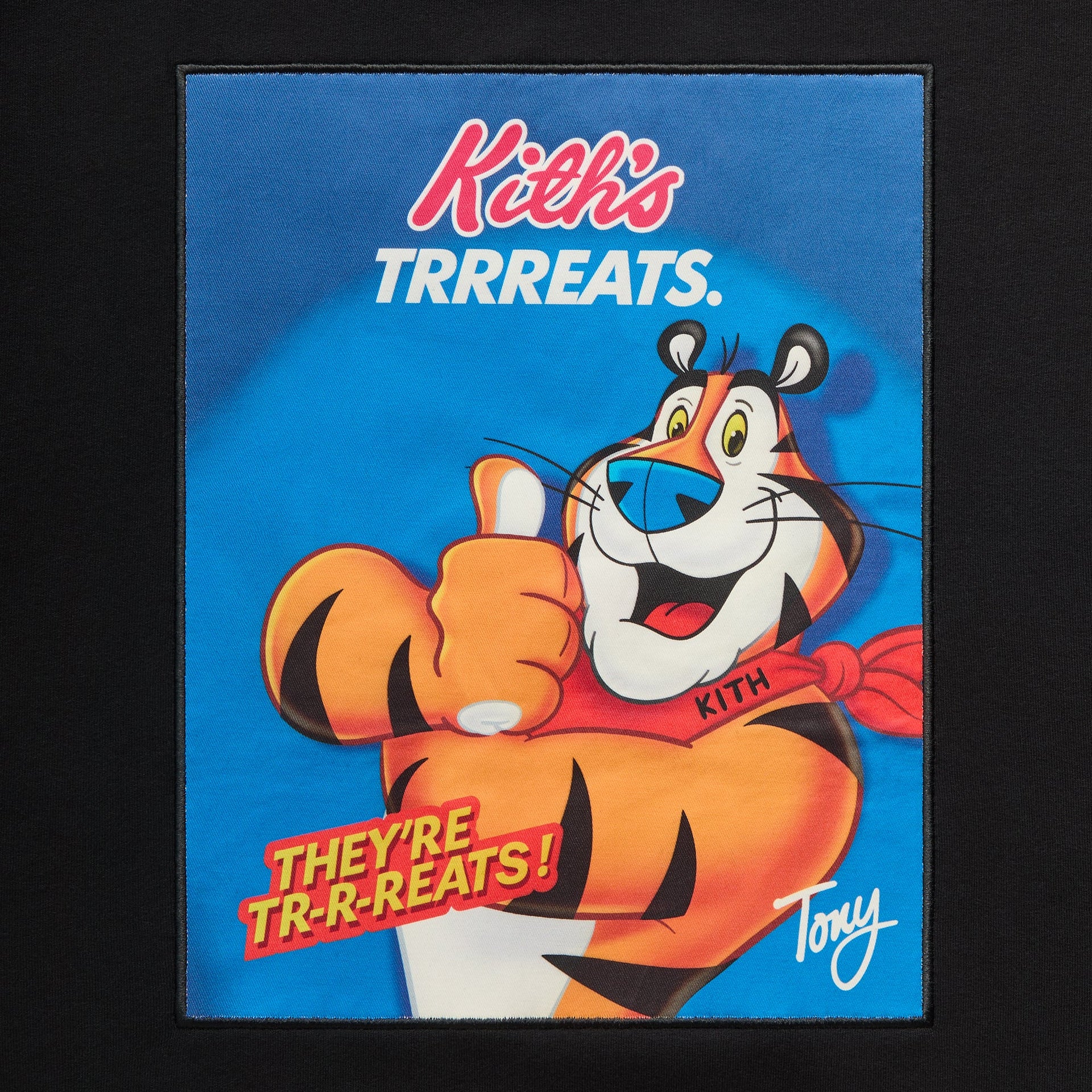 Kith Treats for Kellogg’s Frosted Flakes® Cereal & Tony the Tiger® Classic Logo Nelson Crewneck - Black
