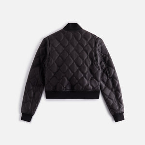 Kith Women Colton Quilted Logo Leather Bomber - Black