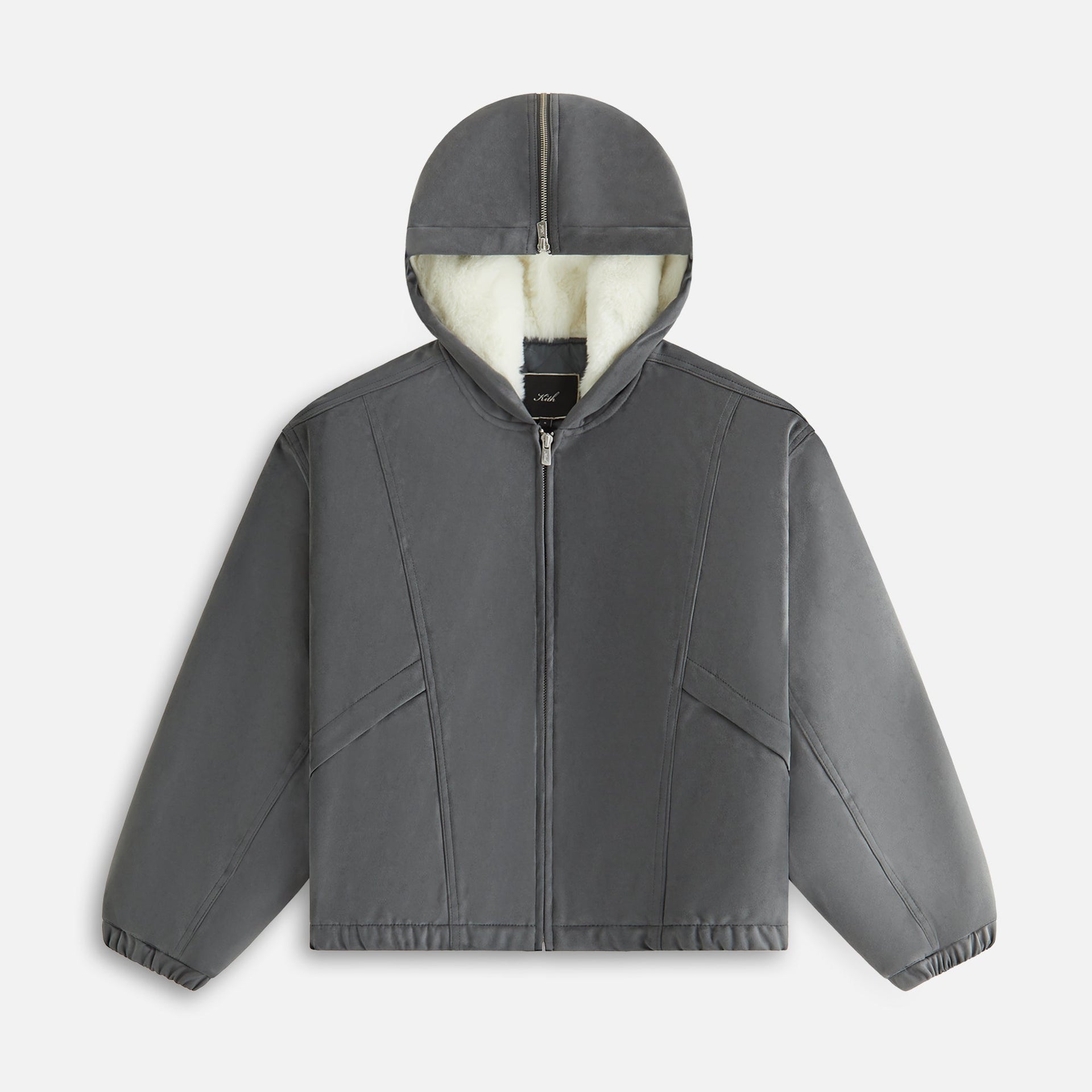 Kith Women Nylas Microsuede Zip Hooded Bomber - Asteroid