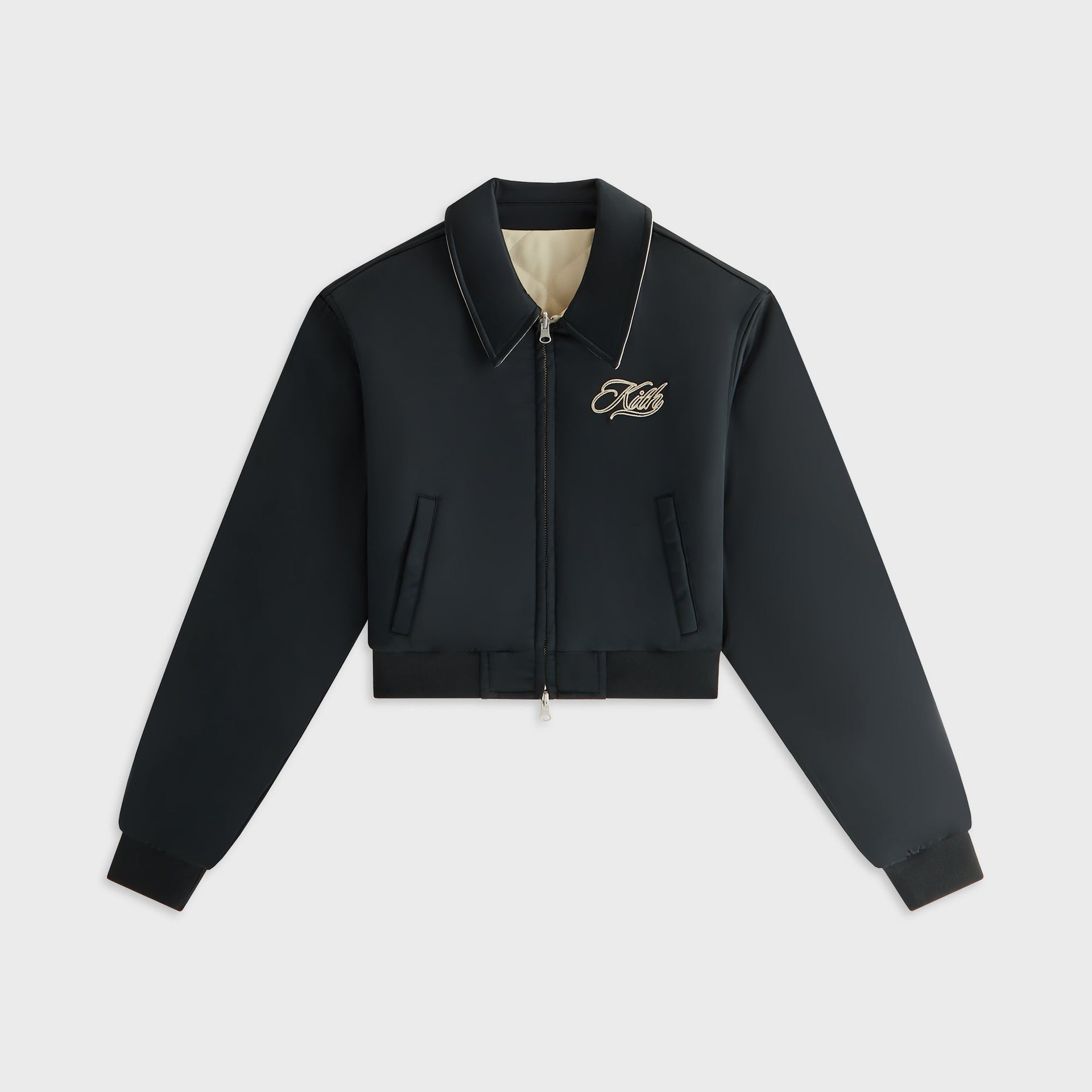 Kith Women Reversible Landry IV Cropped Bomber Jacket - Black - PH