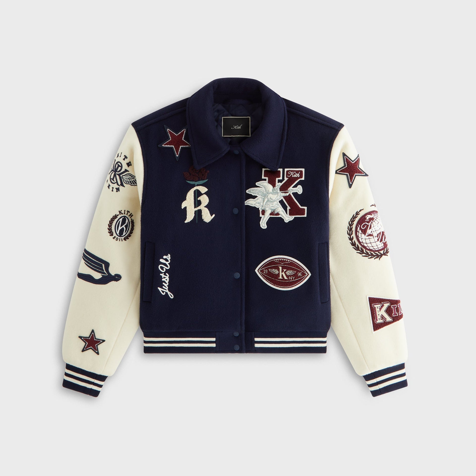 Kith Women Campbell II Melton Varsity Bomber Jacket - Nocturnal - PH