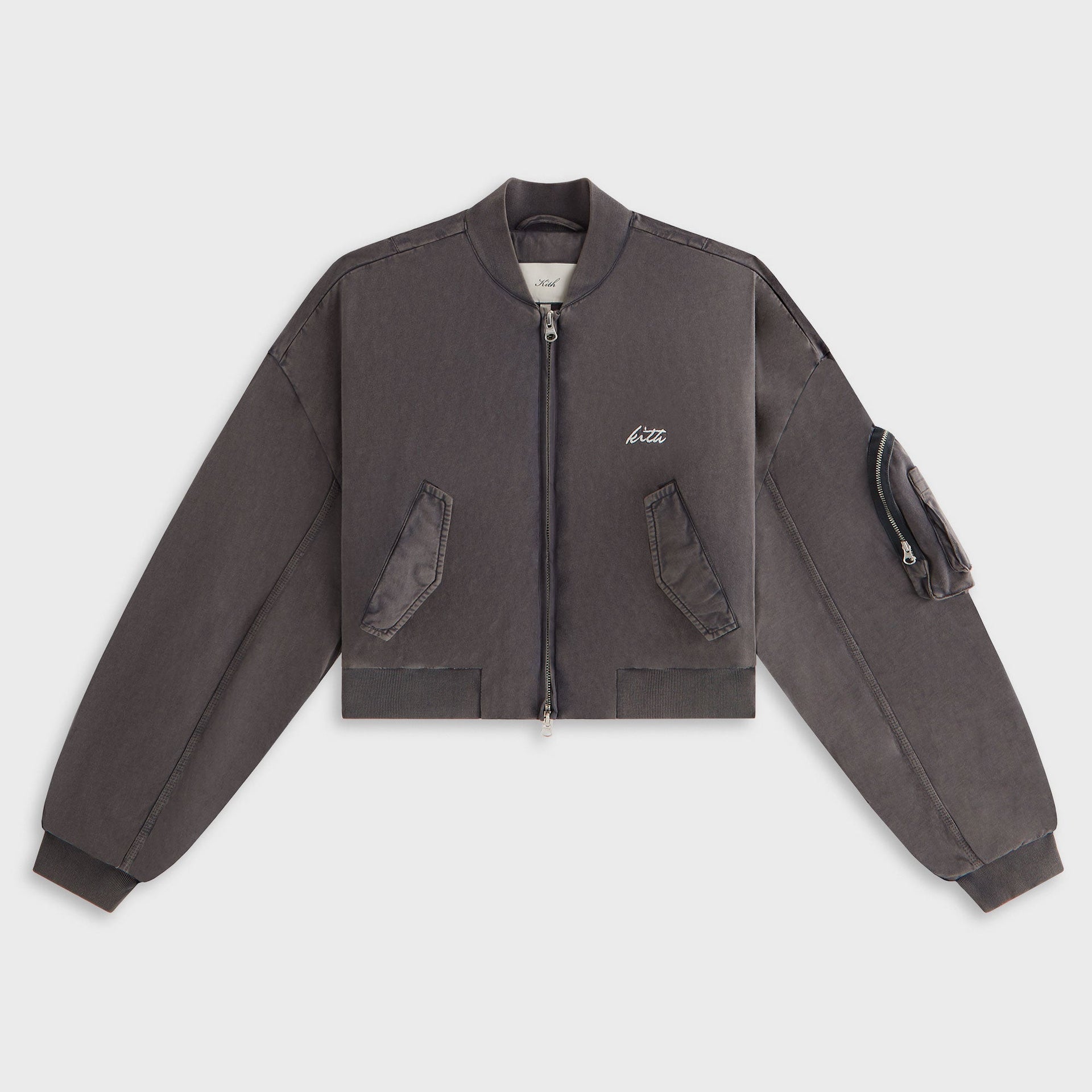 Kith Women Loren Sueded Cropped Bomber Jacket - Void