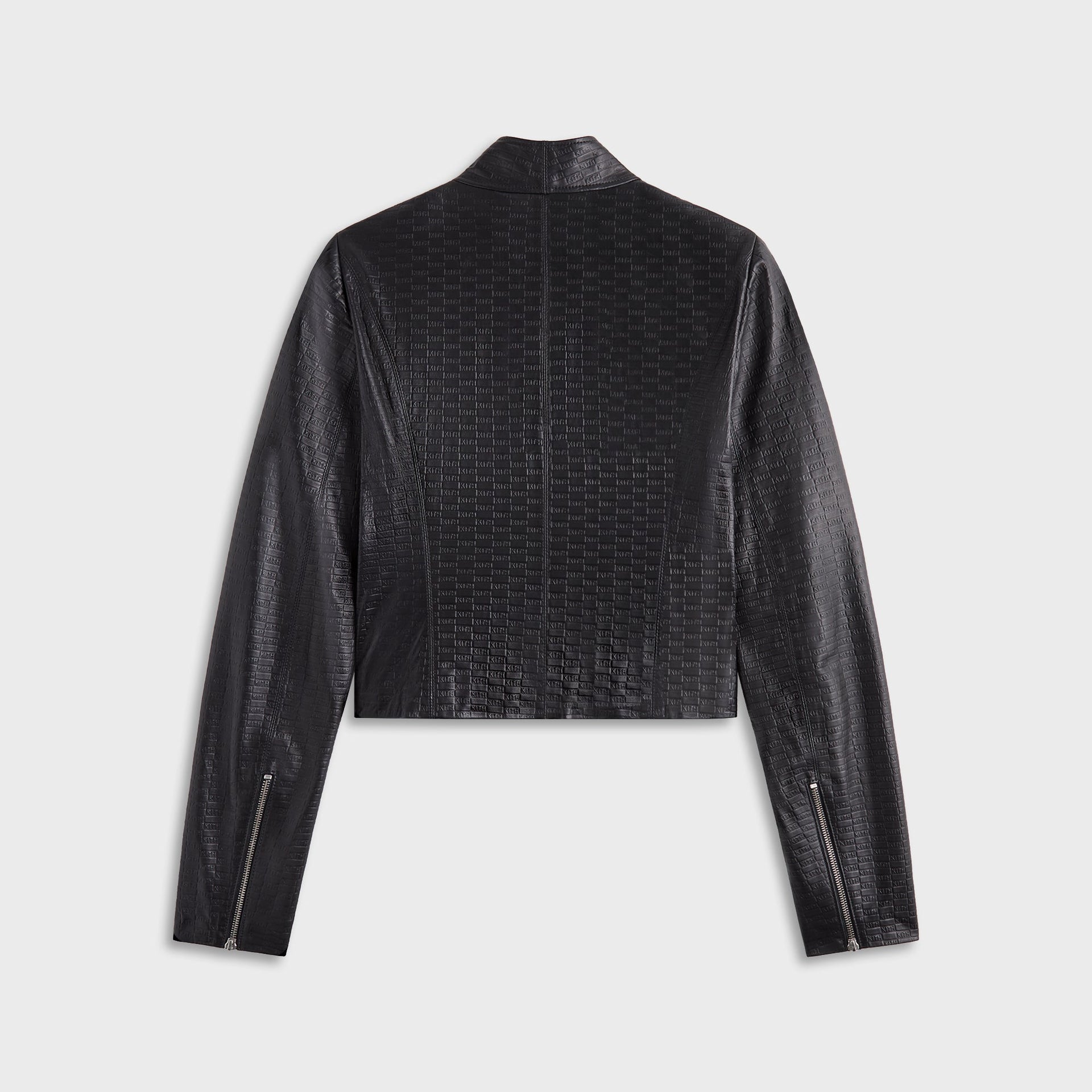 Lisa for Kith Women Nikita Monogram Leather Zip Top - Black