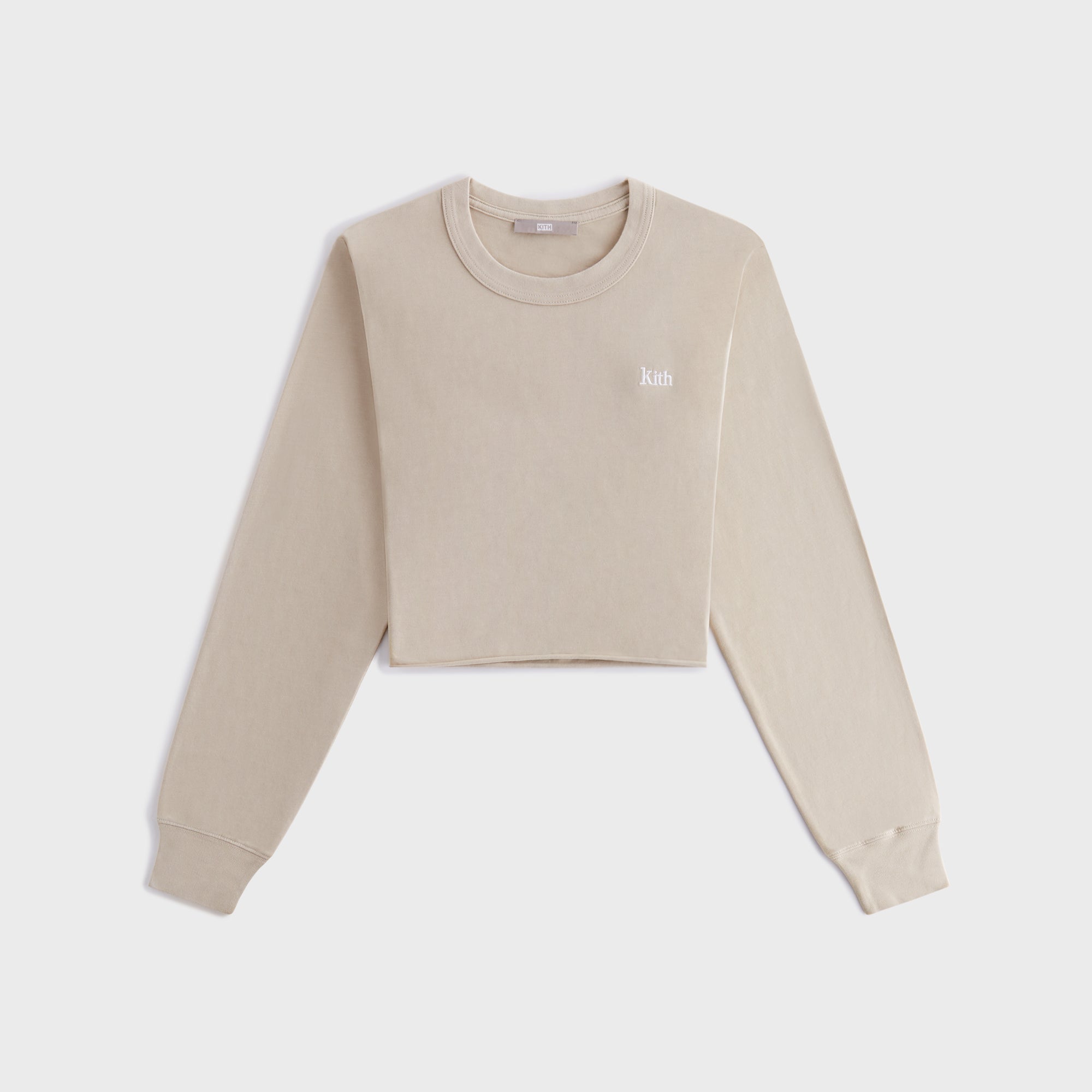 KITH ② 21071061000620 21SS Cropped Tee レディース ベージュ S Kith Women Lucy Cropped Long Sleeve II Tee - Bare – Kith Canada