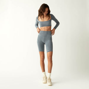 Kith Women Cadence Pointelle Long Sleeve Bra Top - Asteroid PH