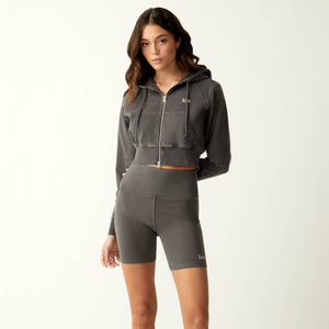 Kith Women Davin Cropped Hoodie - Hematite PH