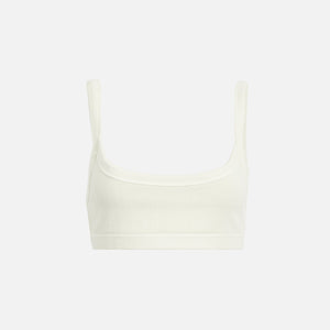 Chalk-white ribbed V-neck bralette