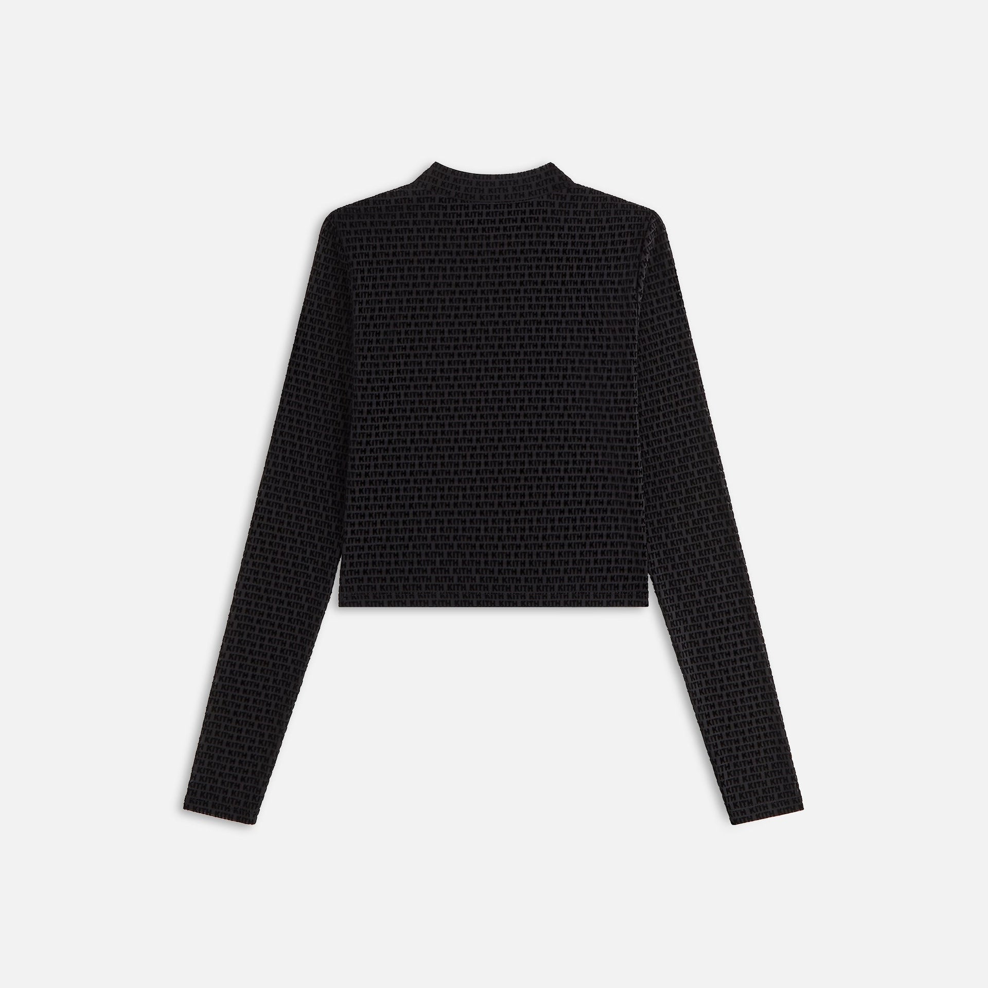 Kith Women Mulberry Monogram Mesh Long Sleeve Tee - Black