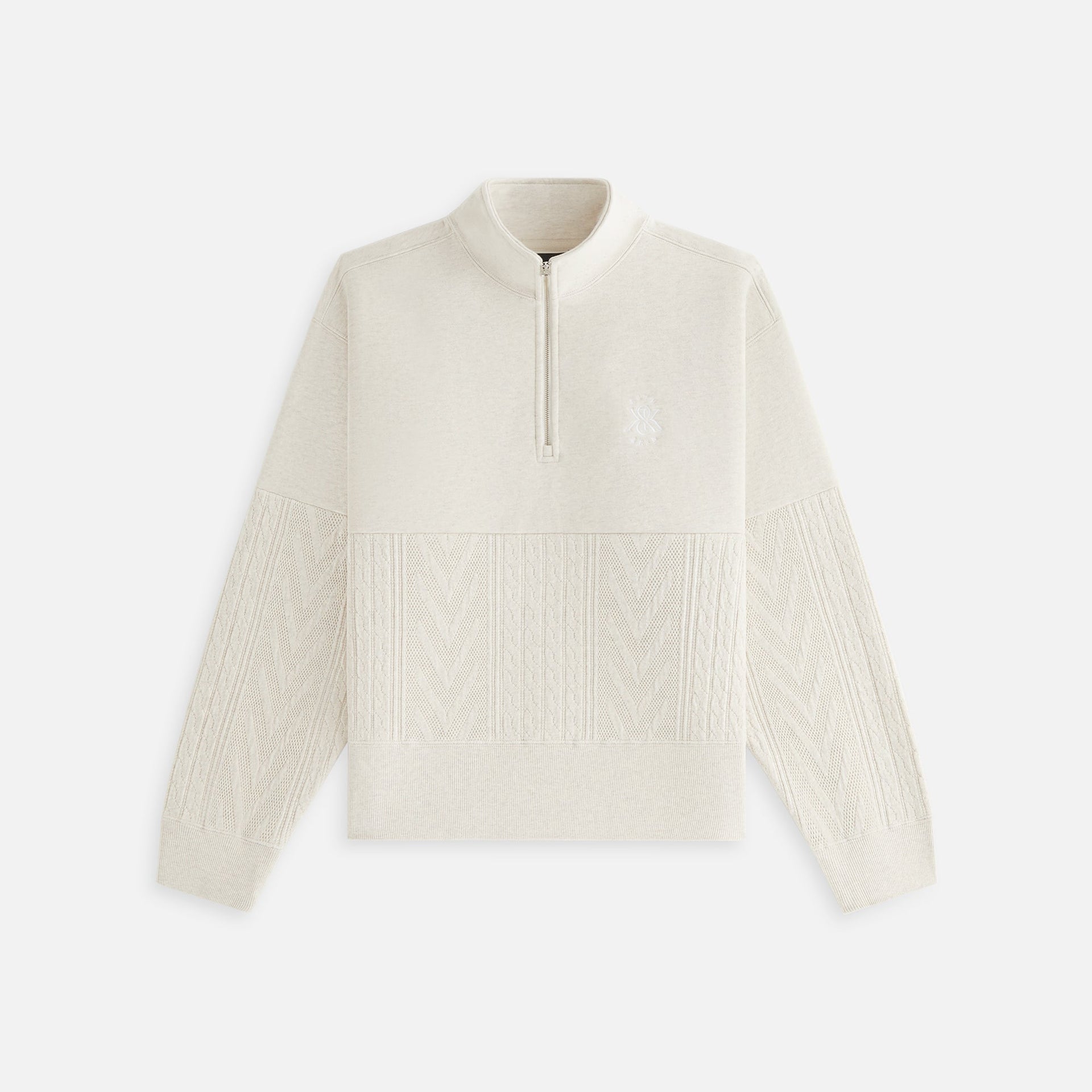 Kith Women Hunter Cable Panelled Quarter Zip - Sandy Heather