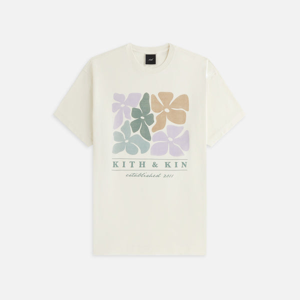 【KITH】KITH&KIN ボタニカルフローラルプリントTシャツ Kith Women Kith & Kin Floral Vintage Tee - Muslin