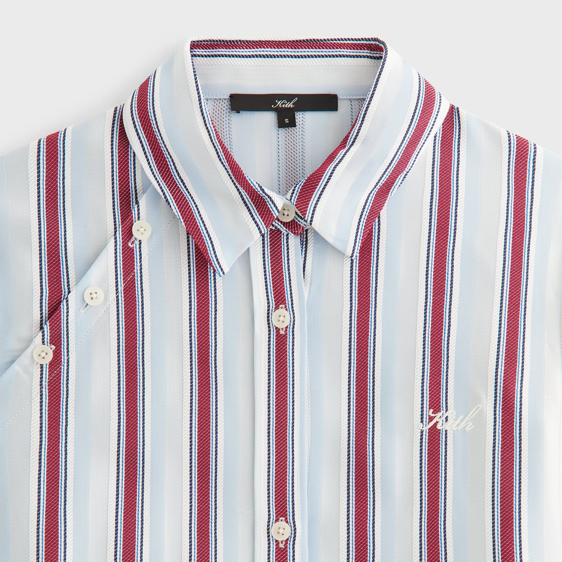 Kith Women Sidney Stripe Asymmetrical Shirt - Tin - PH
